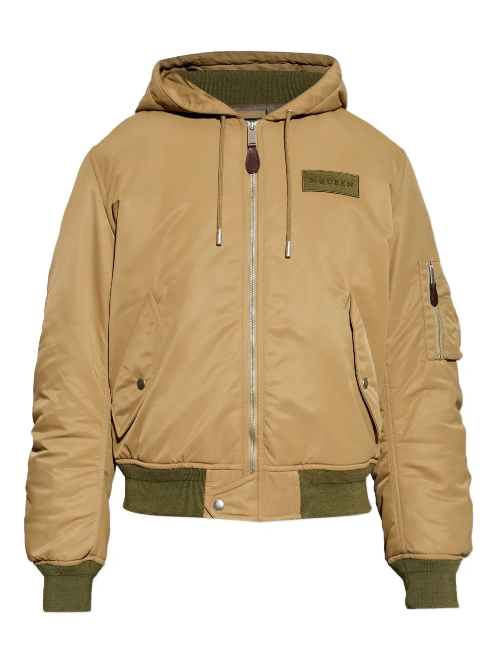 hooded zip-up bomber jacket - 1