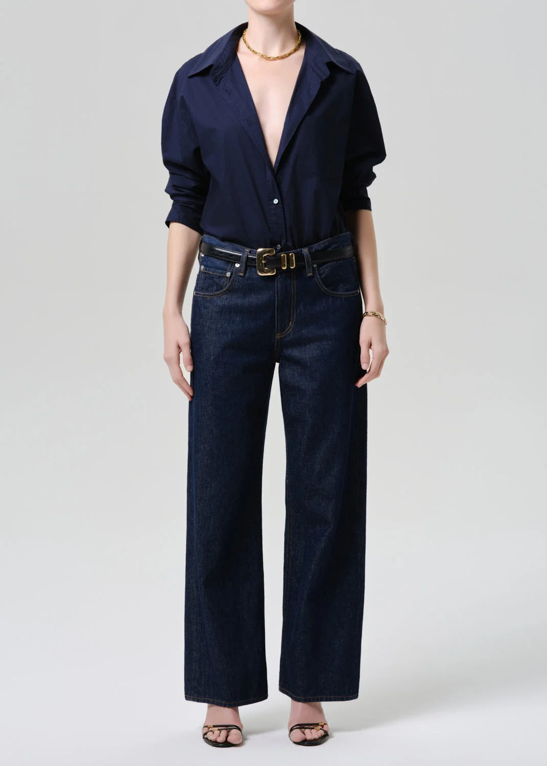 Thea Boyfriend Shirt In Navy - 1