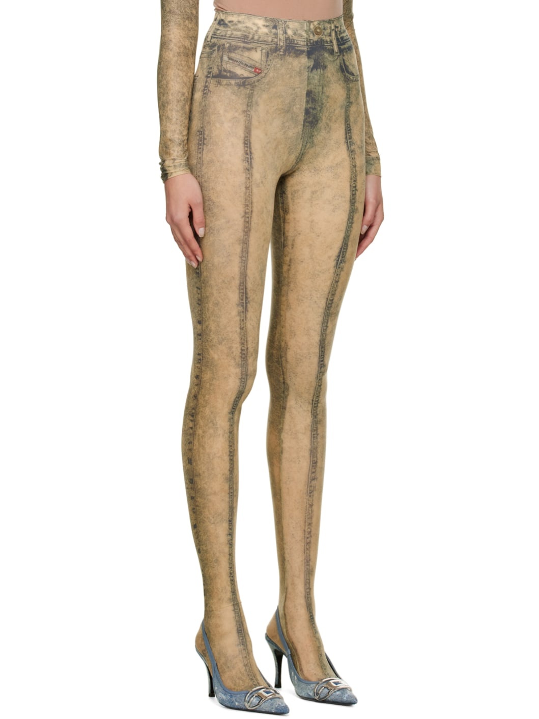 Beige P-Koll Leggings - 2