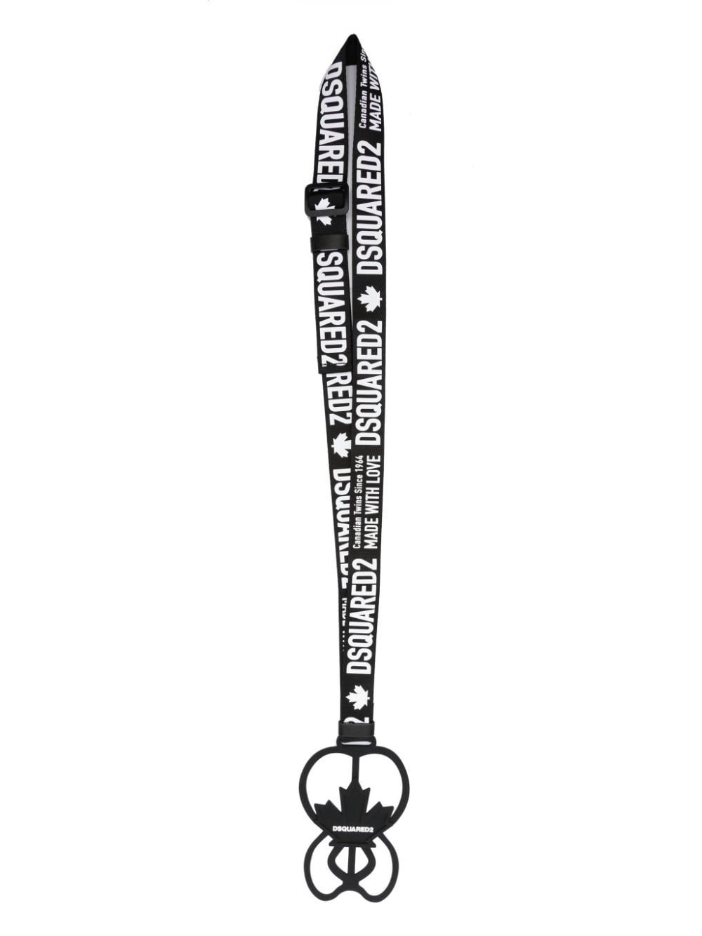 maple leaf-plaque logo-print lanyard - 1