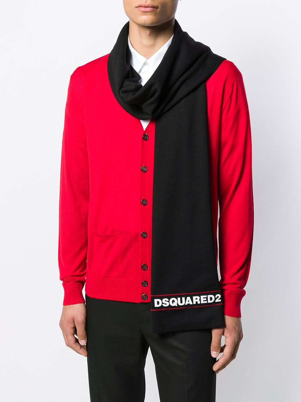logo print scarf - 2