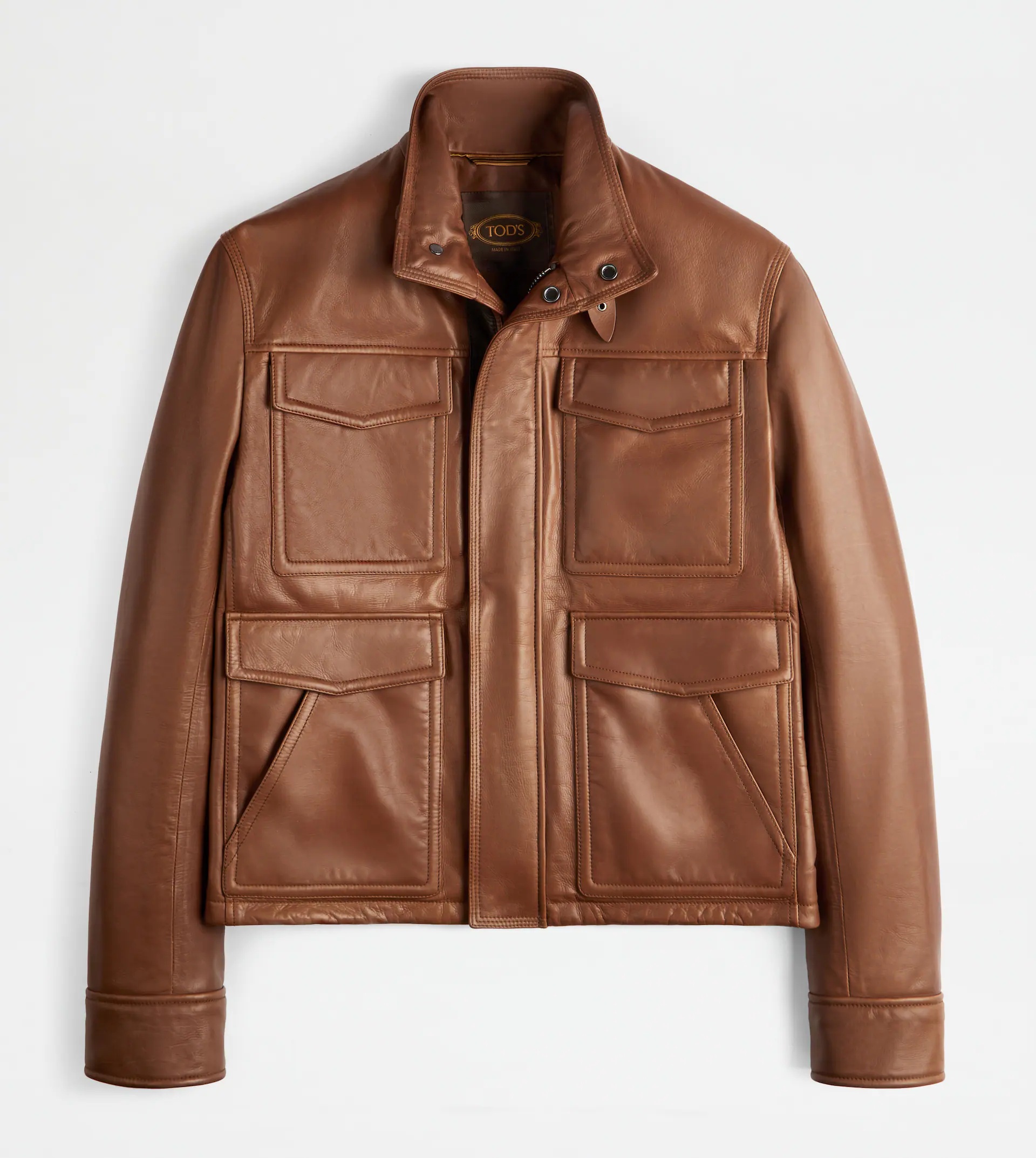 RACING JACKET IN LEATHER - BROWN - 1