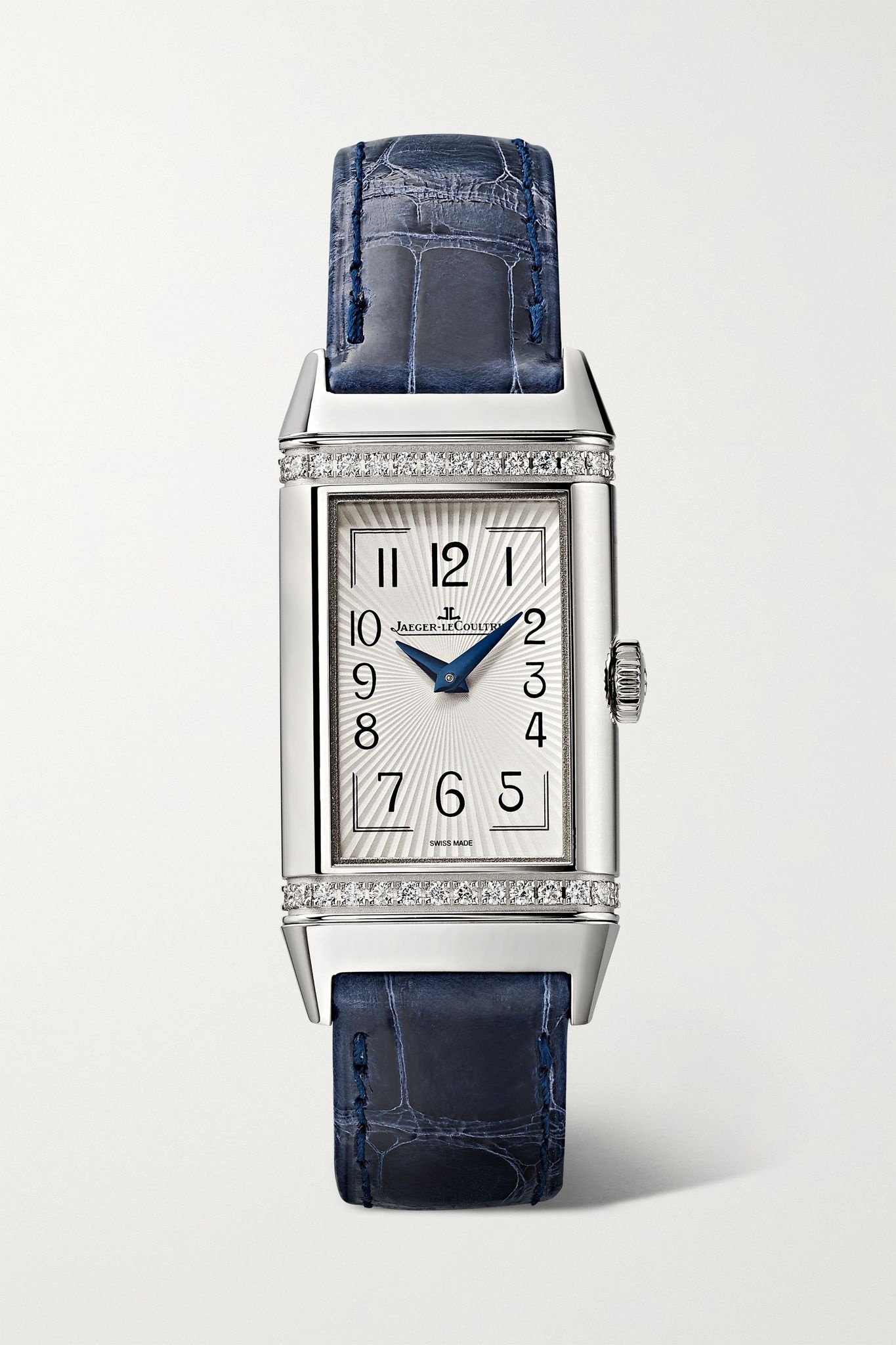 Reverso One Duetto 20mm stainless steel, diamond and alligator watch - 1