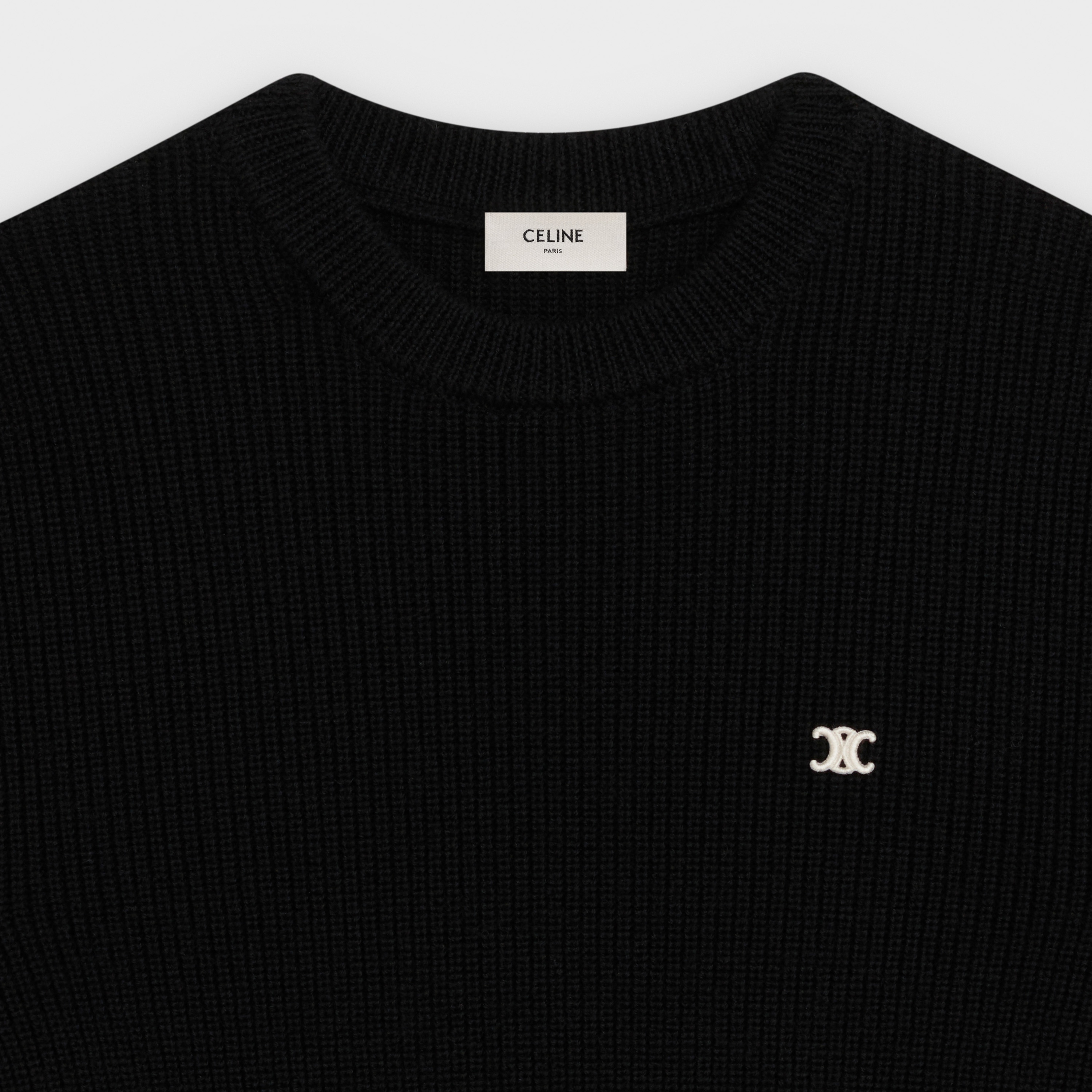 CREW NECK SWEATER IN 'TRIOMPHE' RIBBED WOOL - 3