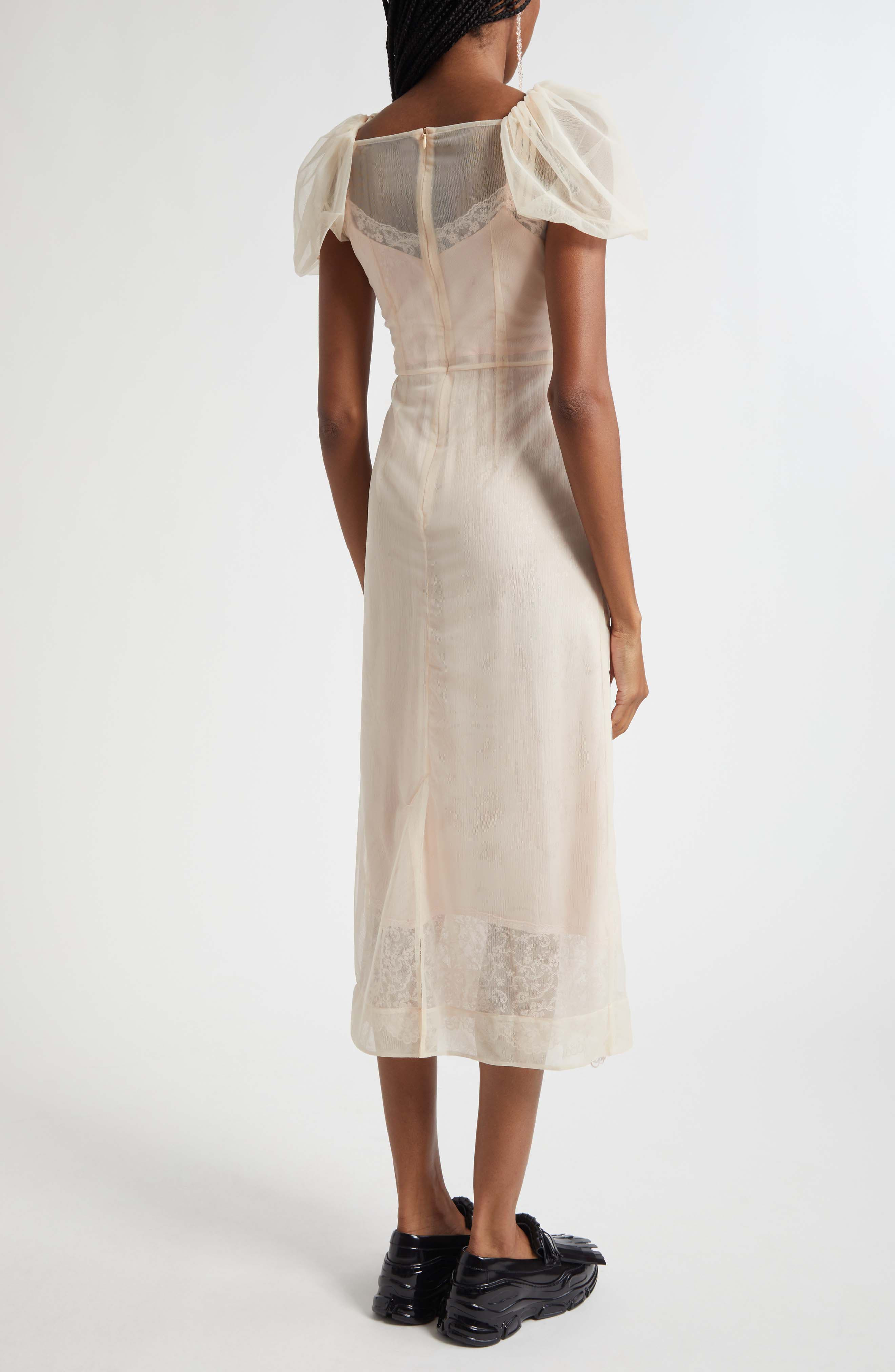 Simone Rocha Sheer Sculpted Gathered Bust Dress in Nude at Nordstrom - 2