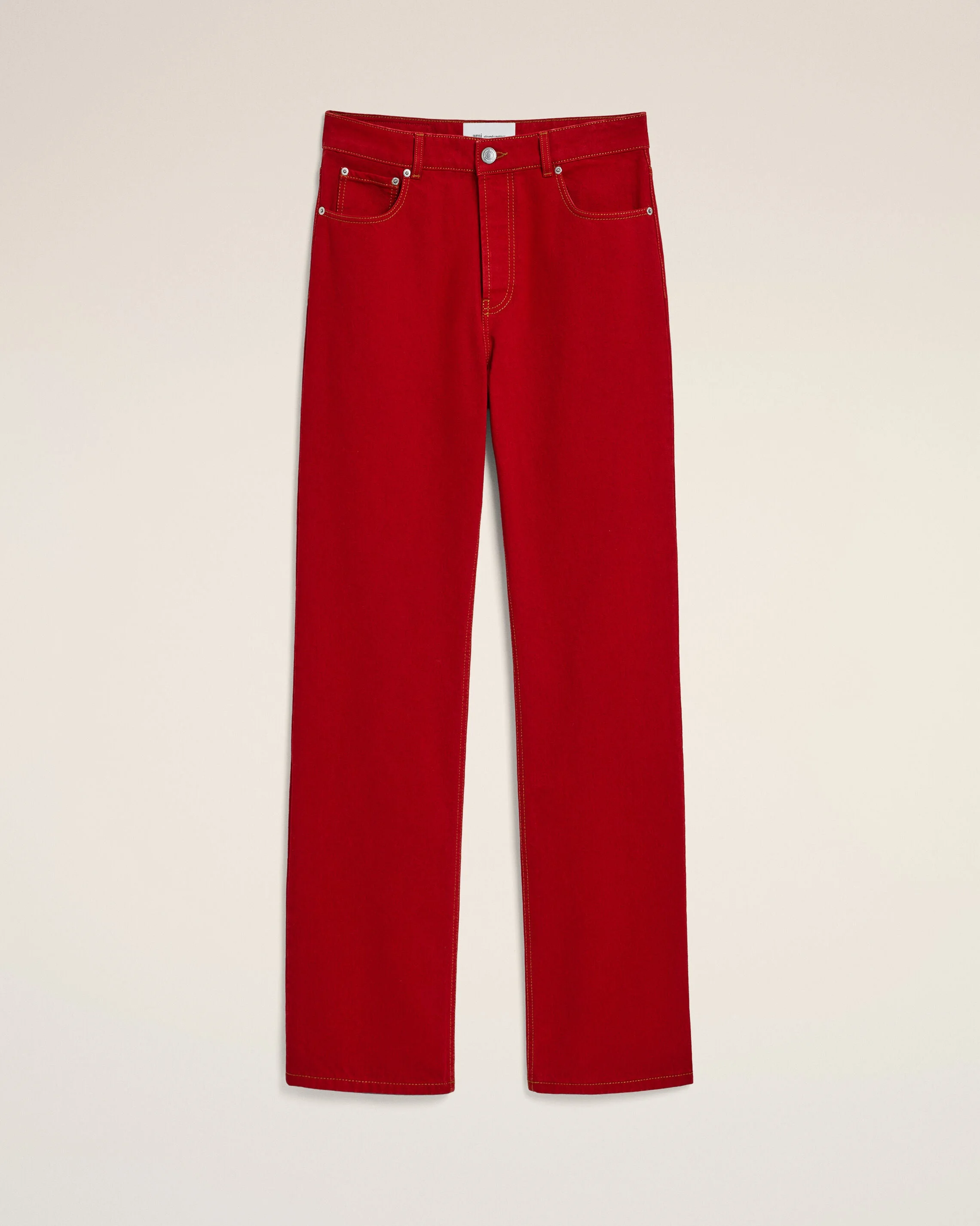 RED LARGE-FIT COTTON JEANS - 1