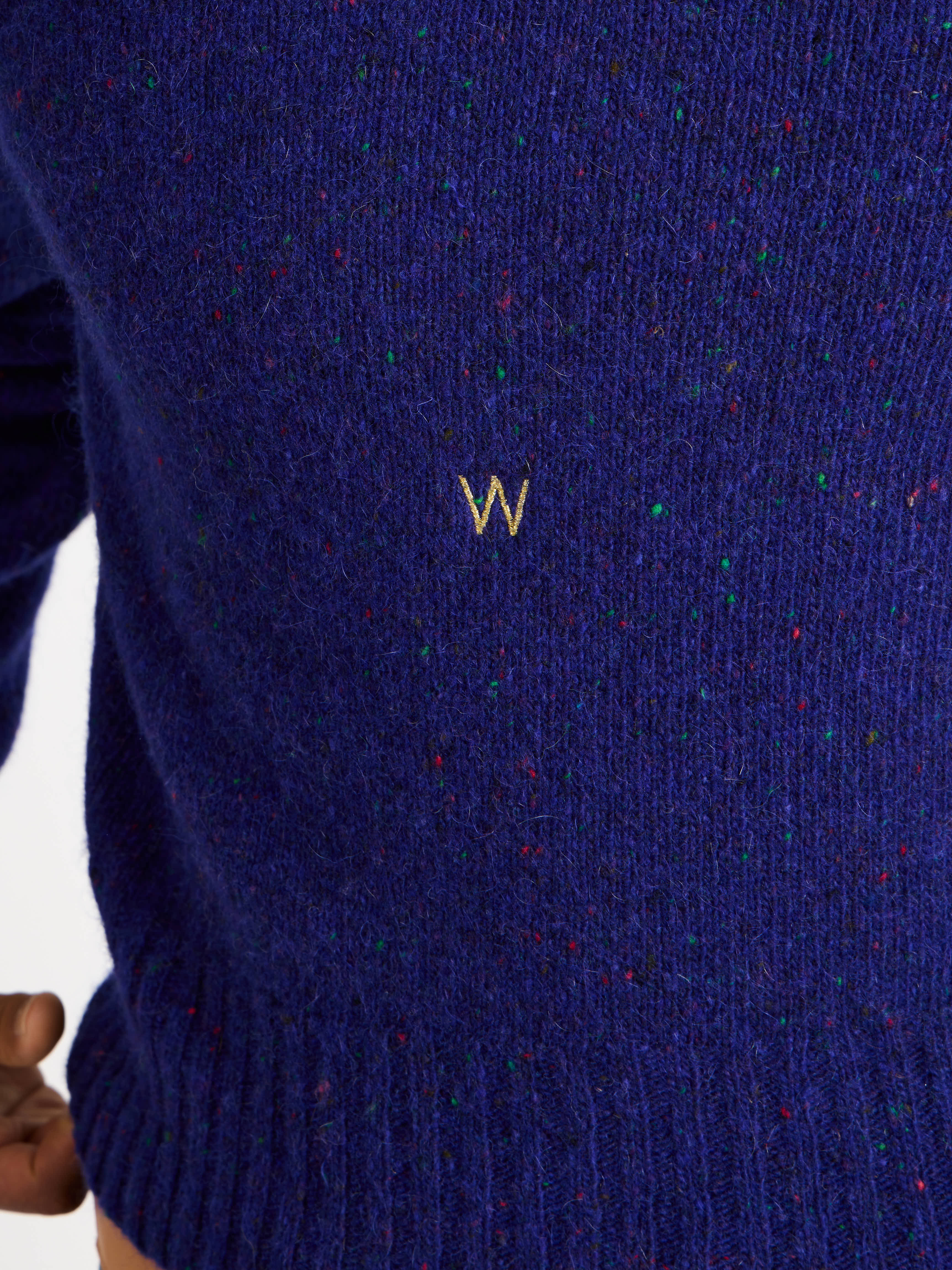 SLEEVE EMBROIDERED CREW NECK JUMPER IN VIOLET - 6