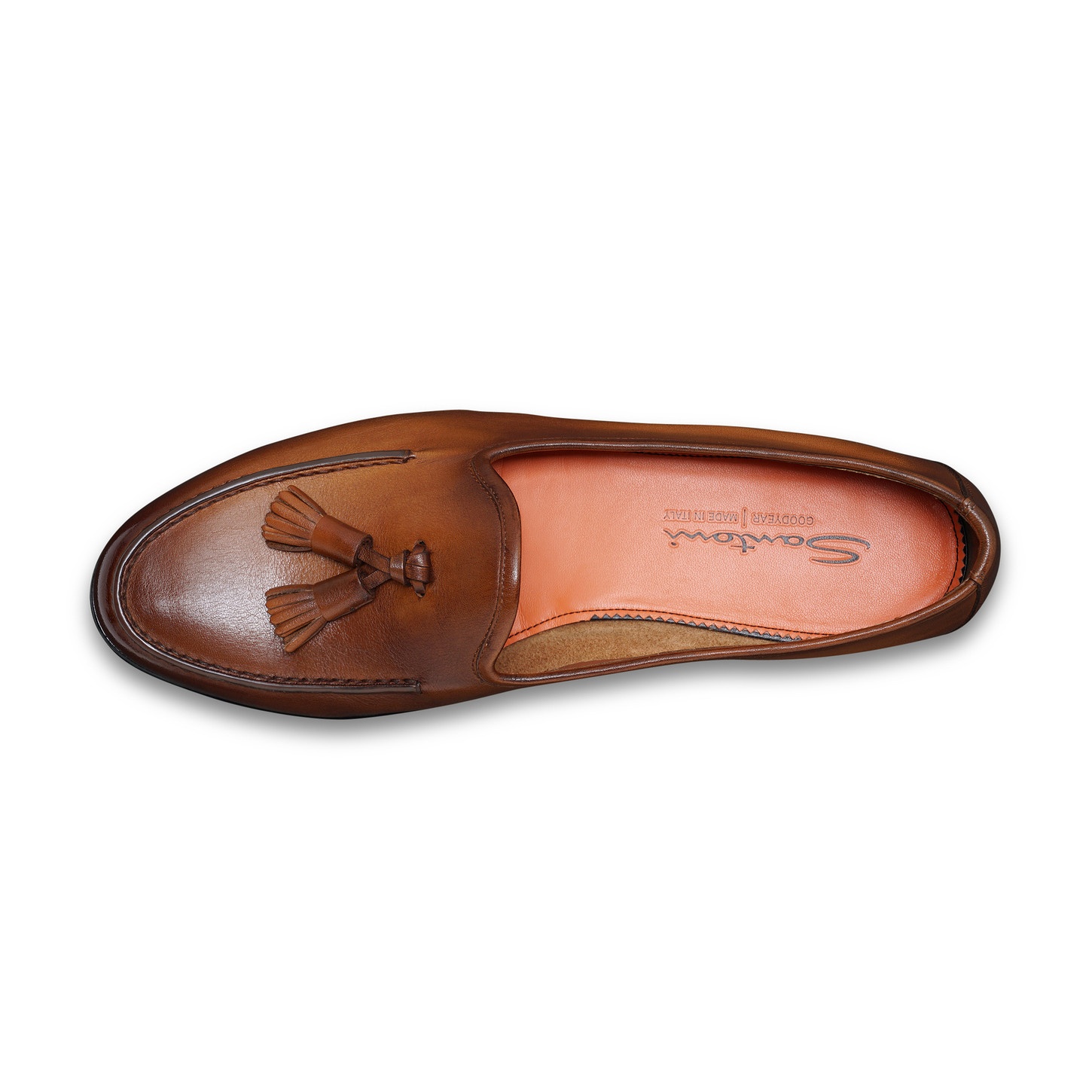 Men's brown leather Andrea tassel loafer - 5