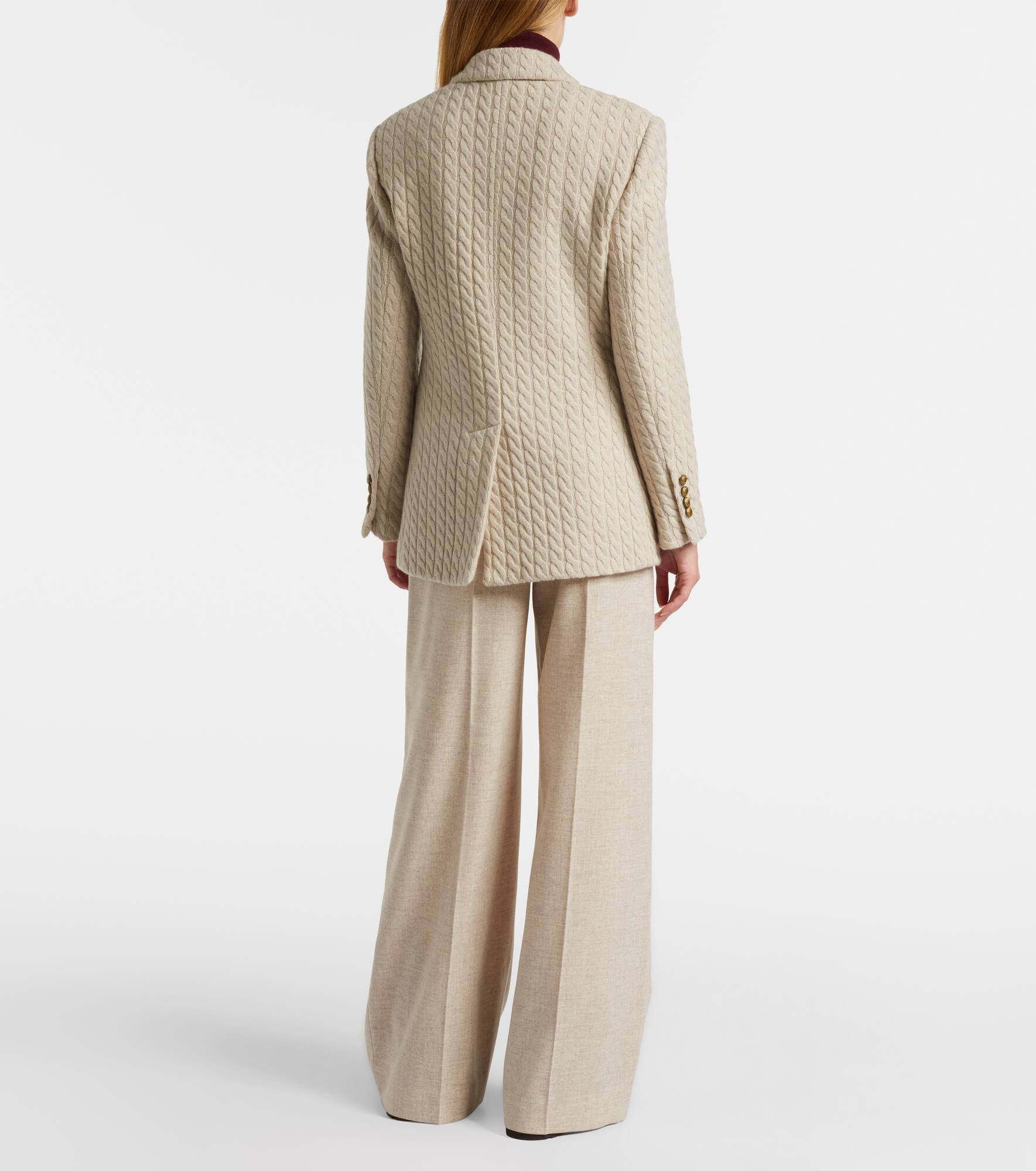 Monili cable-knit cashmere blazer - 3
