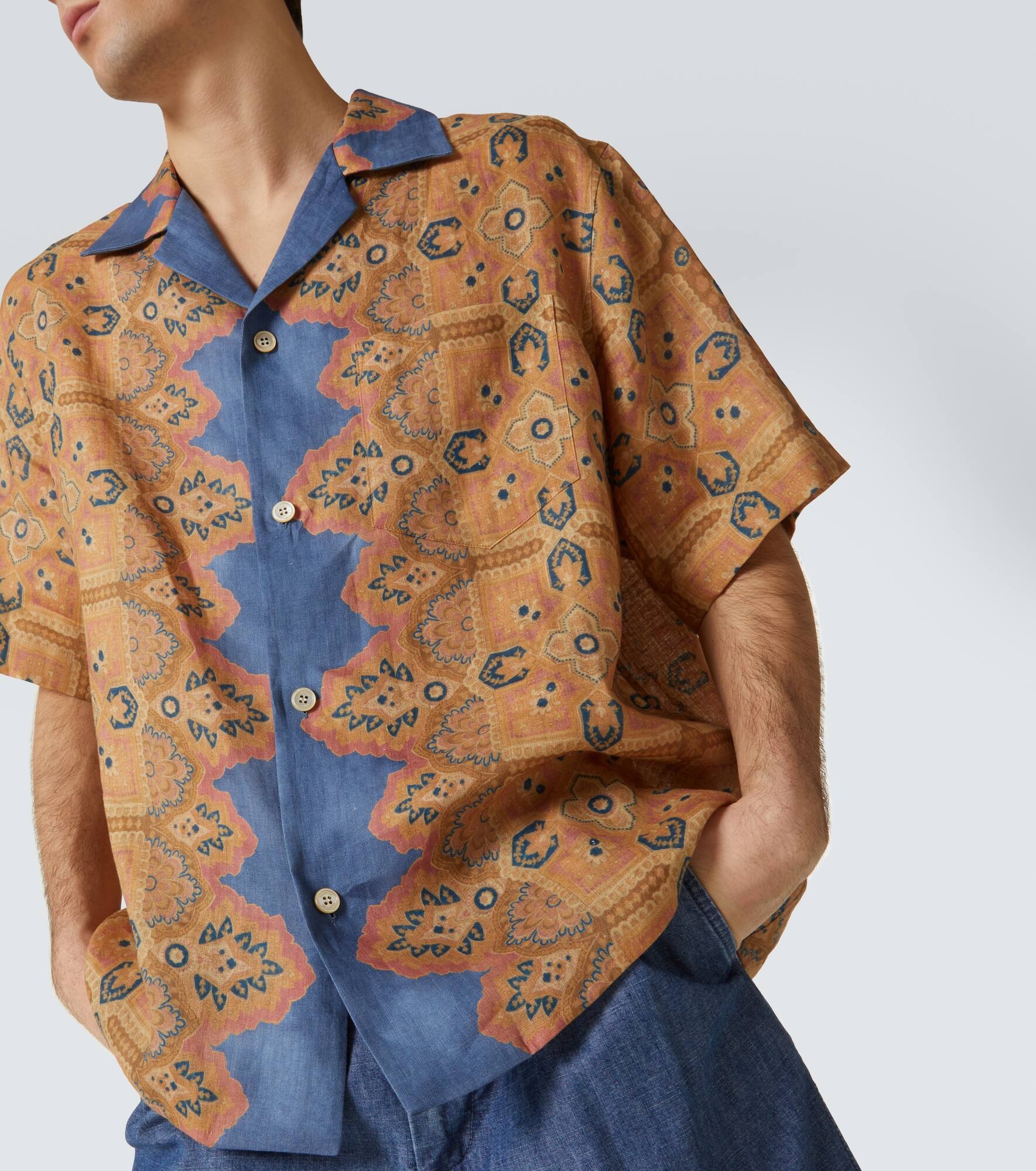 Printed linen shirt - 5
