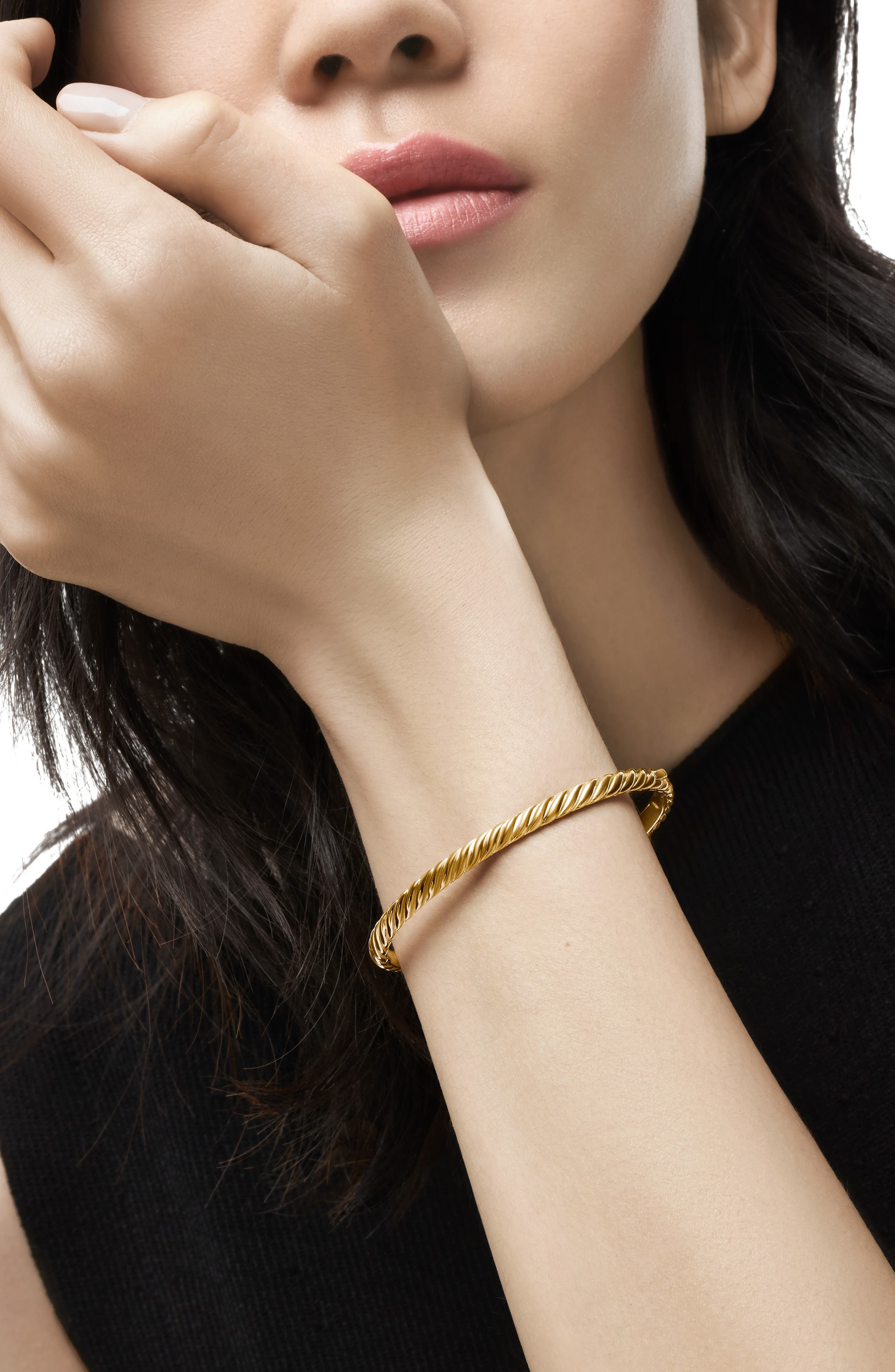 David Yurman Sculpted Cable Bangle Bracelet in 18K Yellow Gold, 4.6mm at Nordstrom - 2
