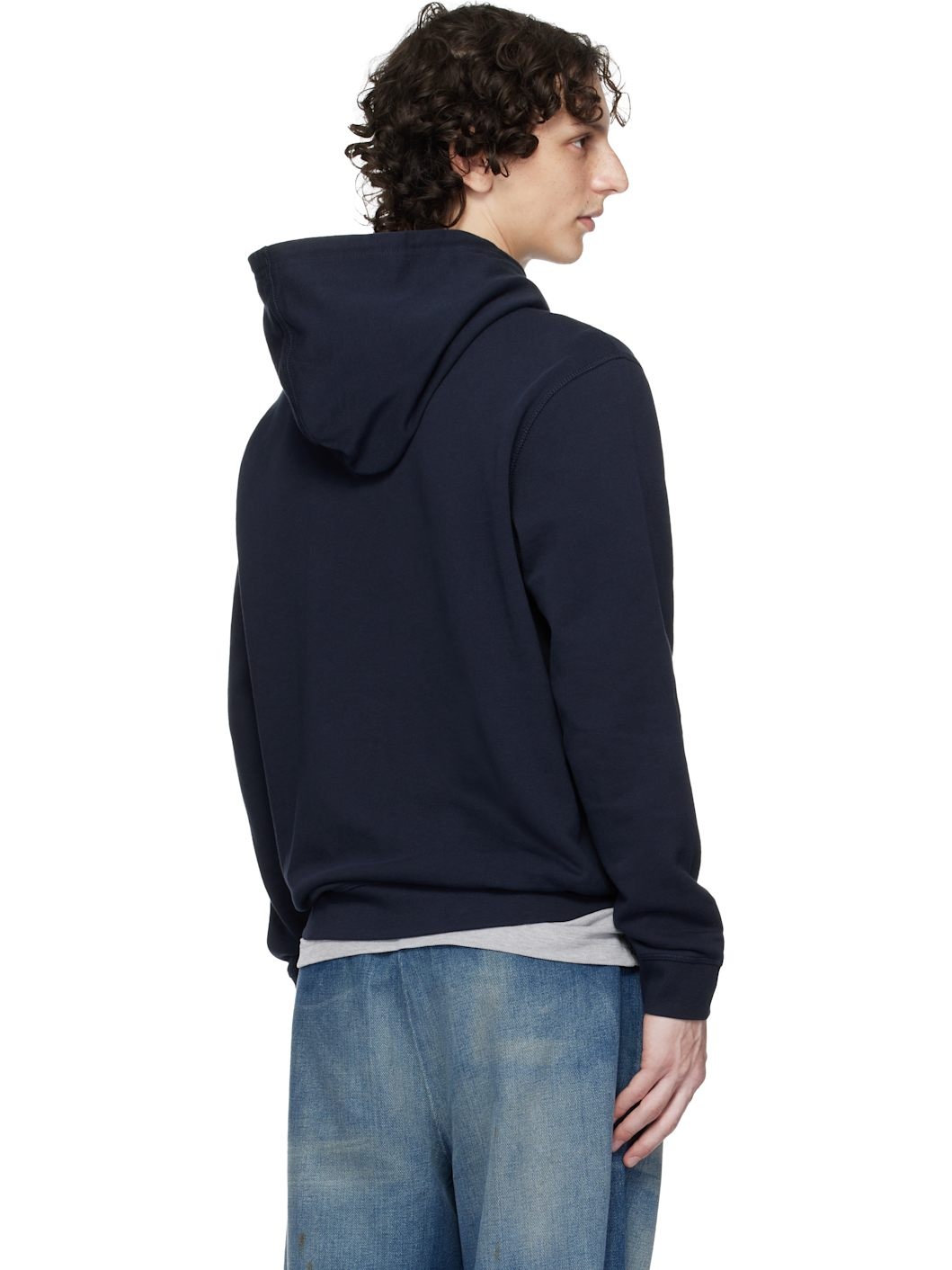Navy Regular-Fit Logo Patch Hoodie - 3