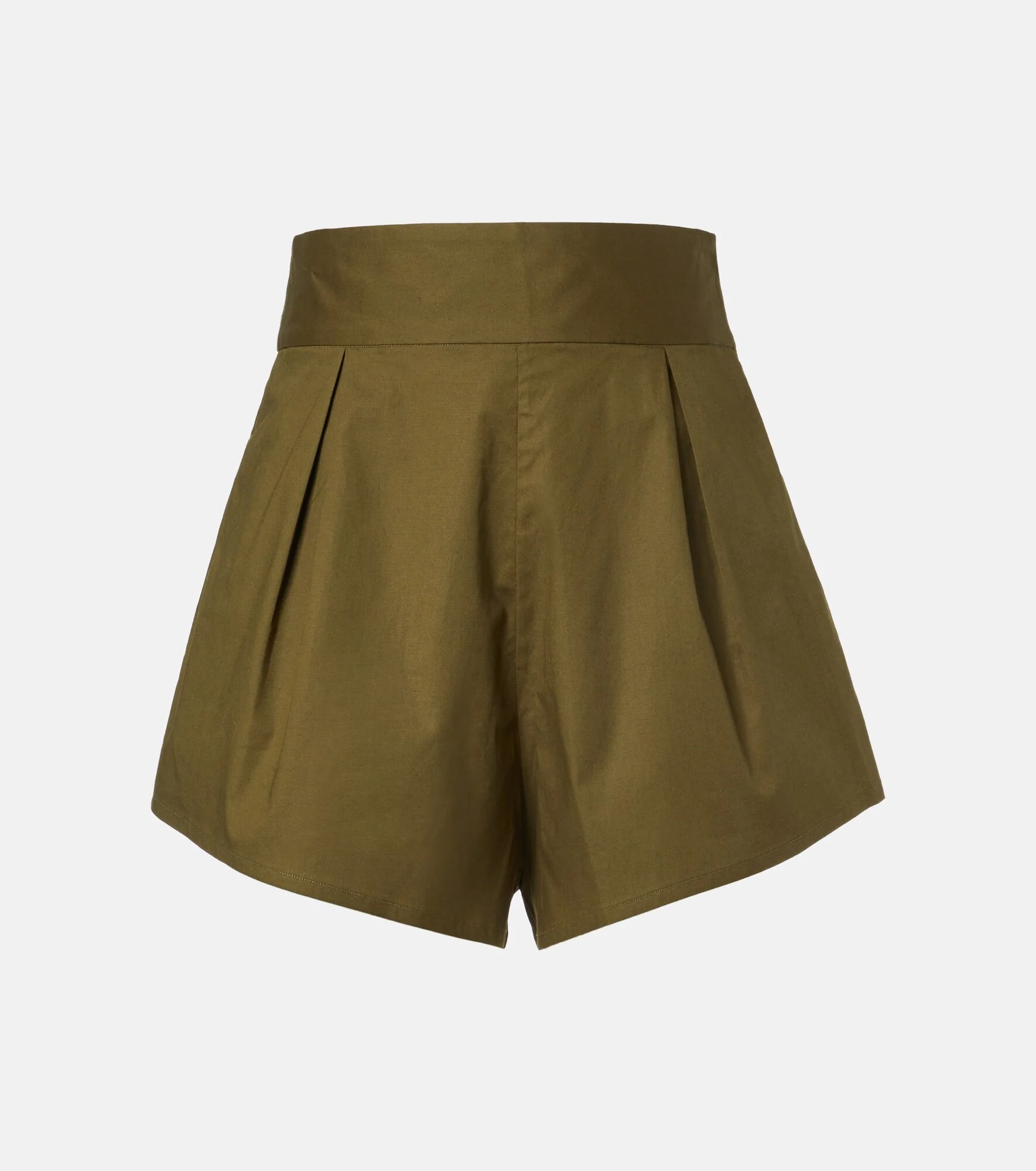 Pleated cotton-blend shorts - 1