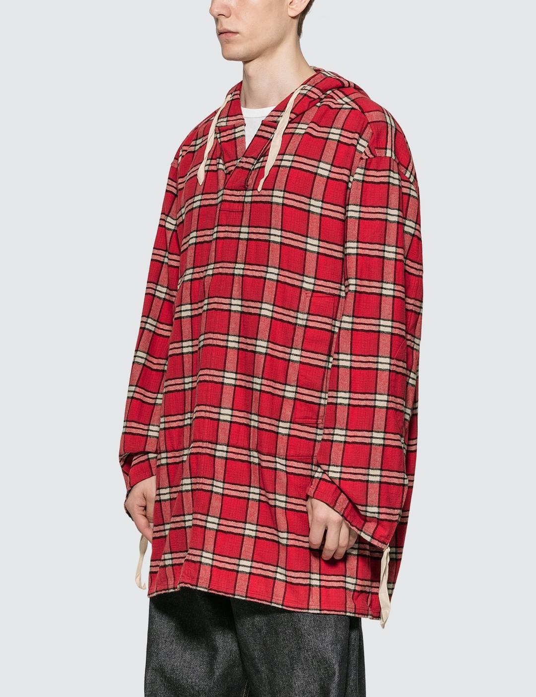 Cotton Flannel Shirt With Hood - 2