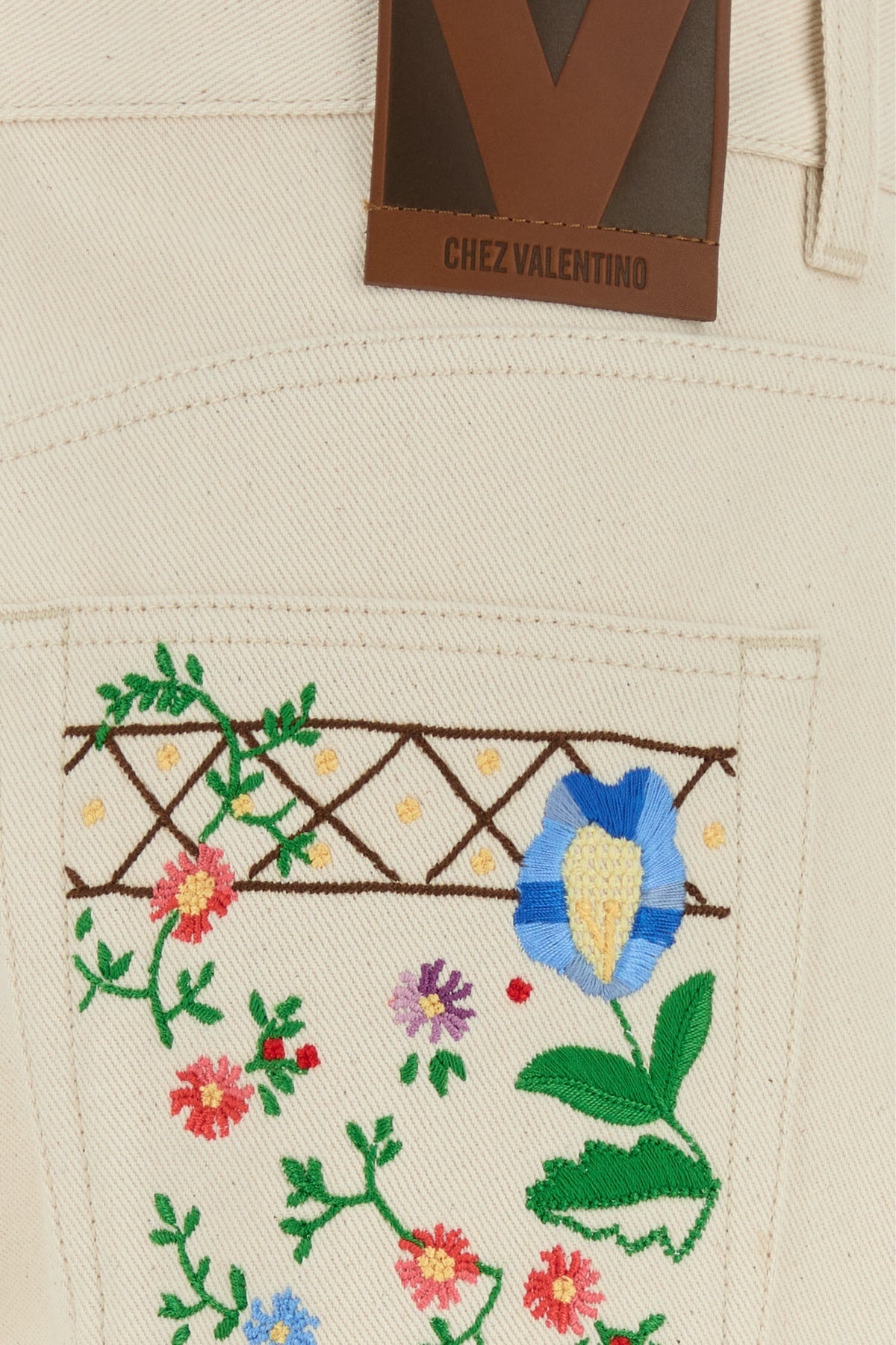 Melange ivory denim jeans - 5