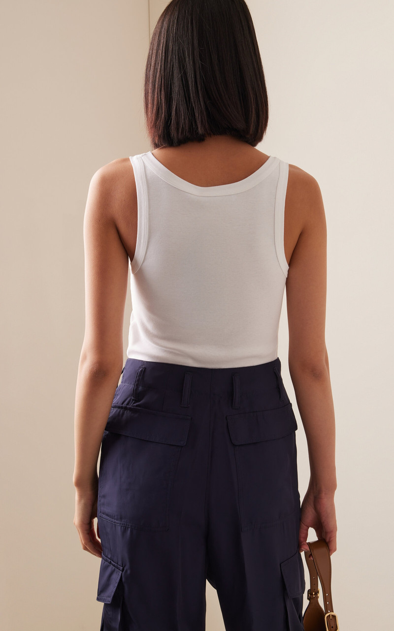Grommet-Detailed Cotton Tank Top white 4