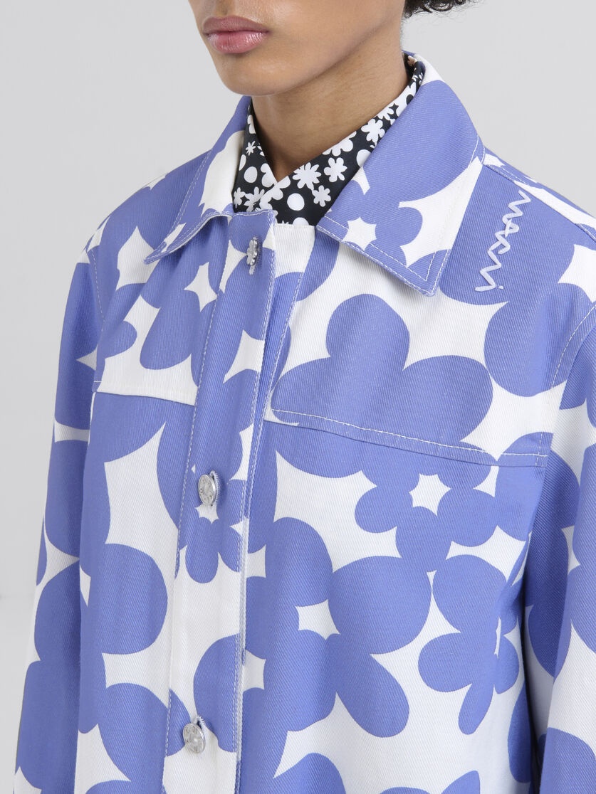 COTTON JACKET WITH WHITE AND LIGHT BLUE DILLIES PRINT - 4