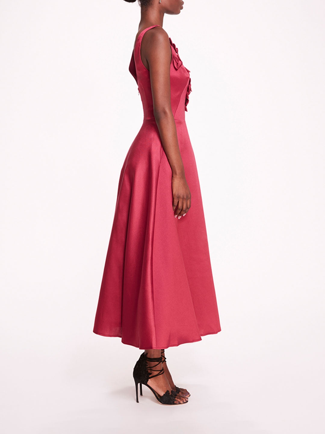FLORAL MIKADO MIDI DRESS - 3