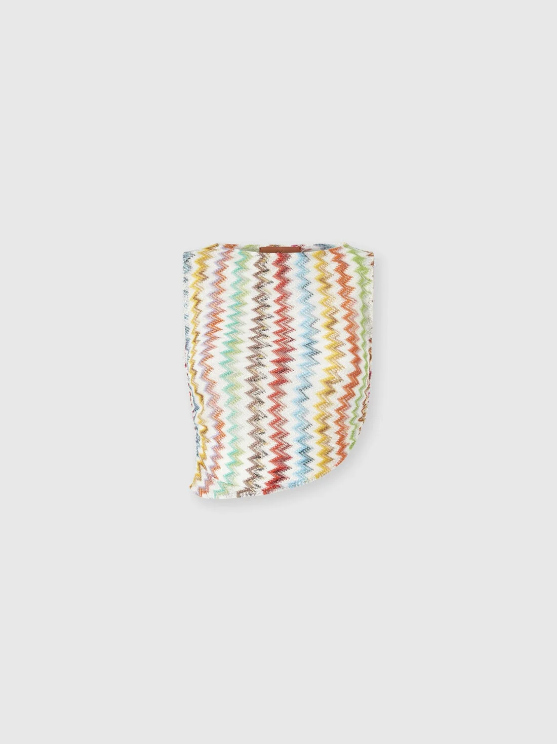 Crop top in lamé viscose with micro zigzag pattern - 1