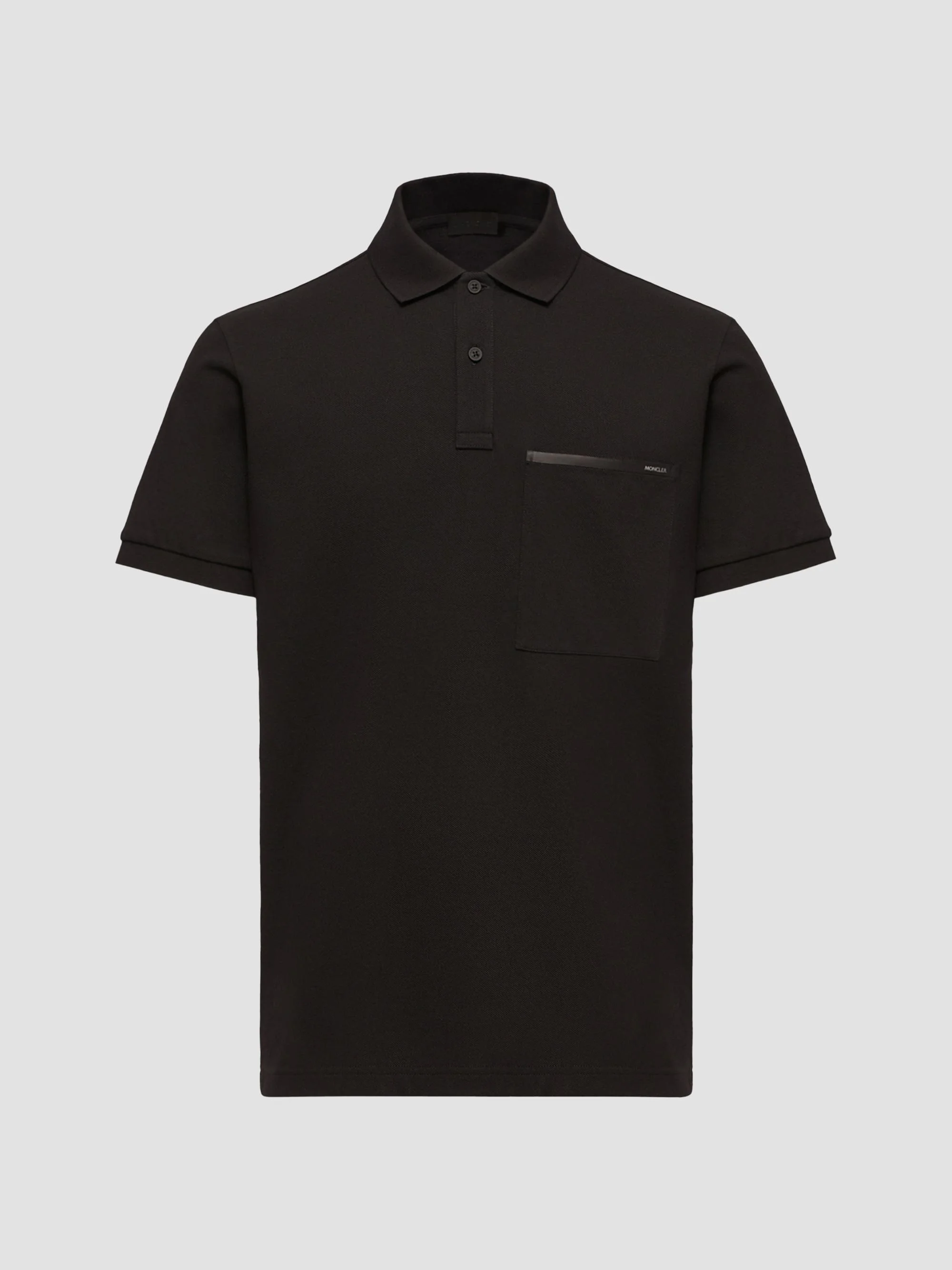 Men's Polo Shirt in Cotton Piquet - Black - 1