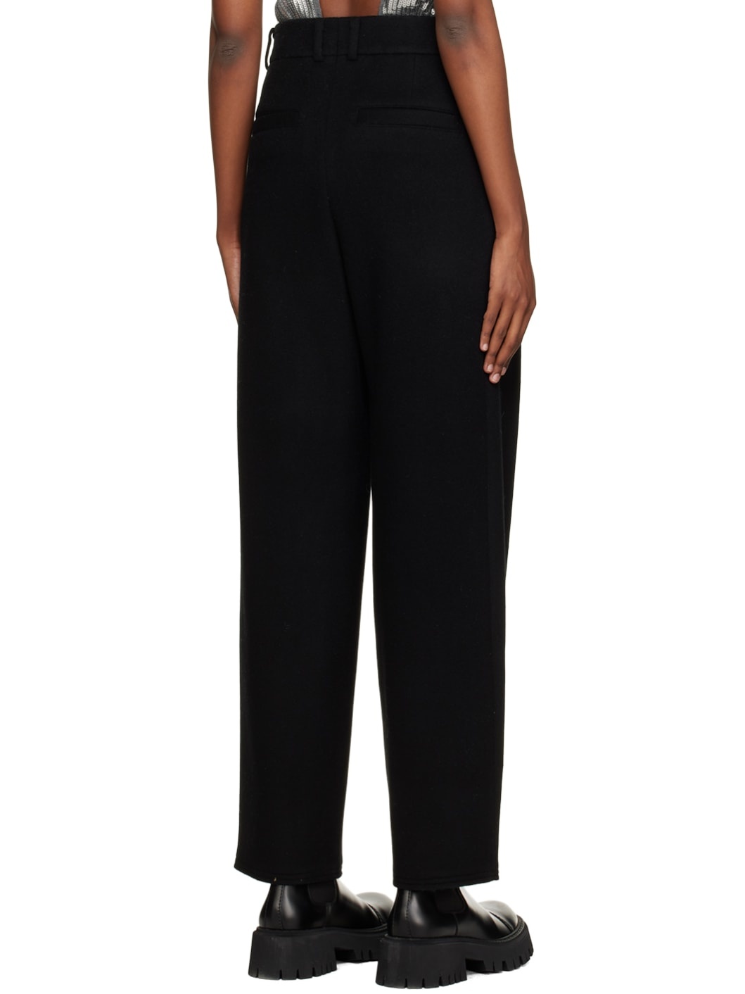 Black Wide Fit Trousers - 3