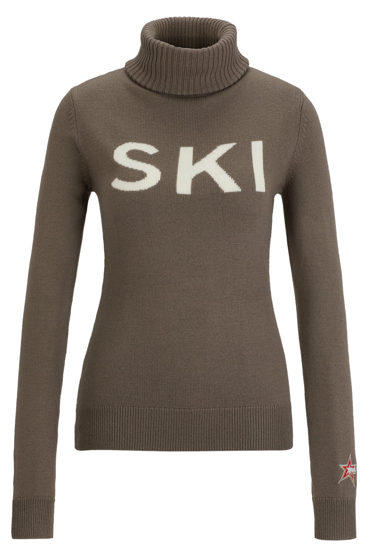 BOSS X PERFECT MOMENT SLOGAN SWEATER IN VIRGIN WOOL - 1