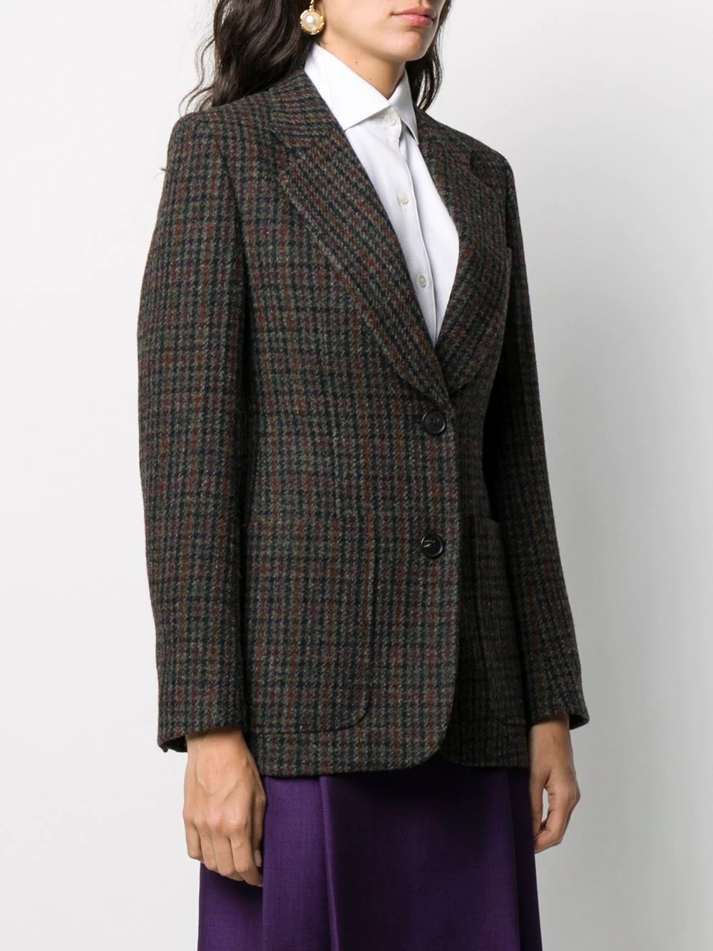 single breasted houndstooth jacket - 3