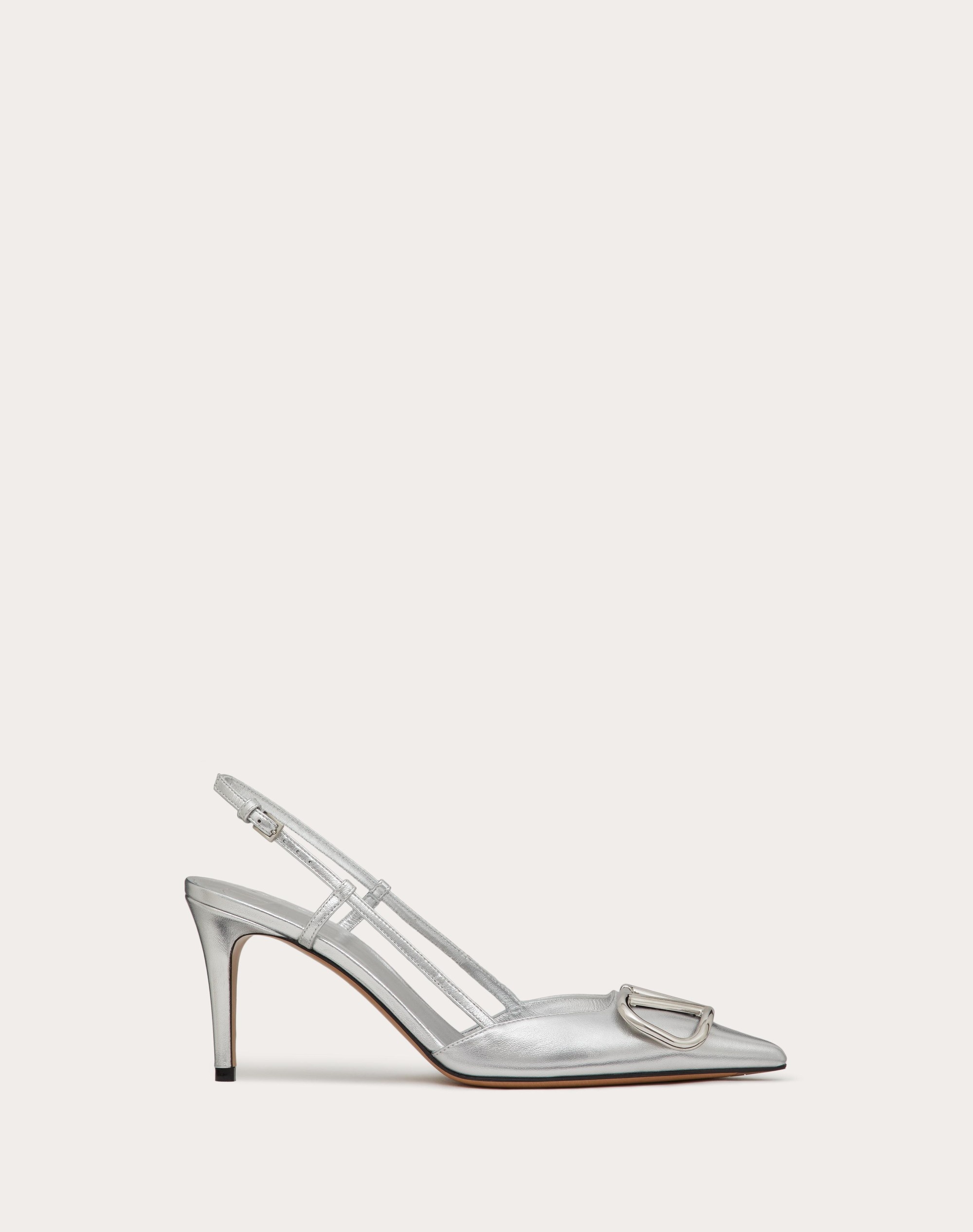 VLOGO SIGNATURE SLINGBACK PUMP IN LAMINATED NAPPA LEATHER 80MM - 1