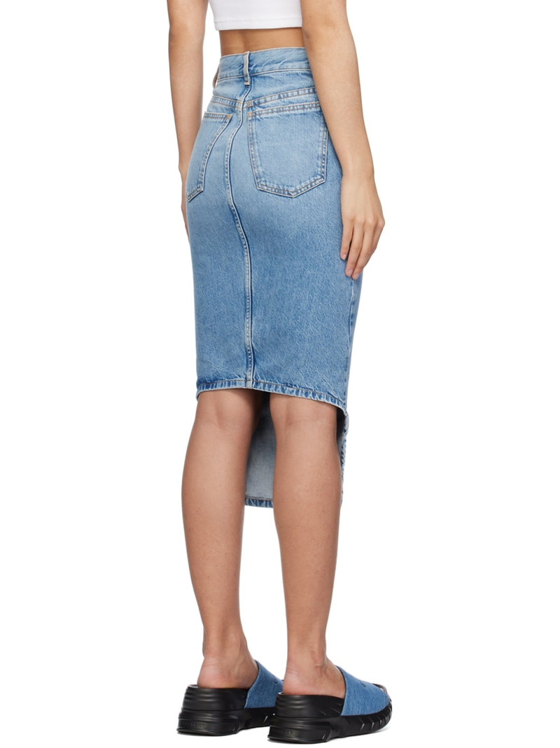 Blue Asymmetric Denim Midi Skirt 3