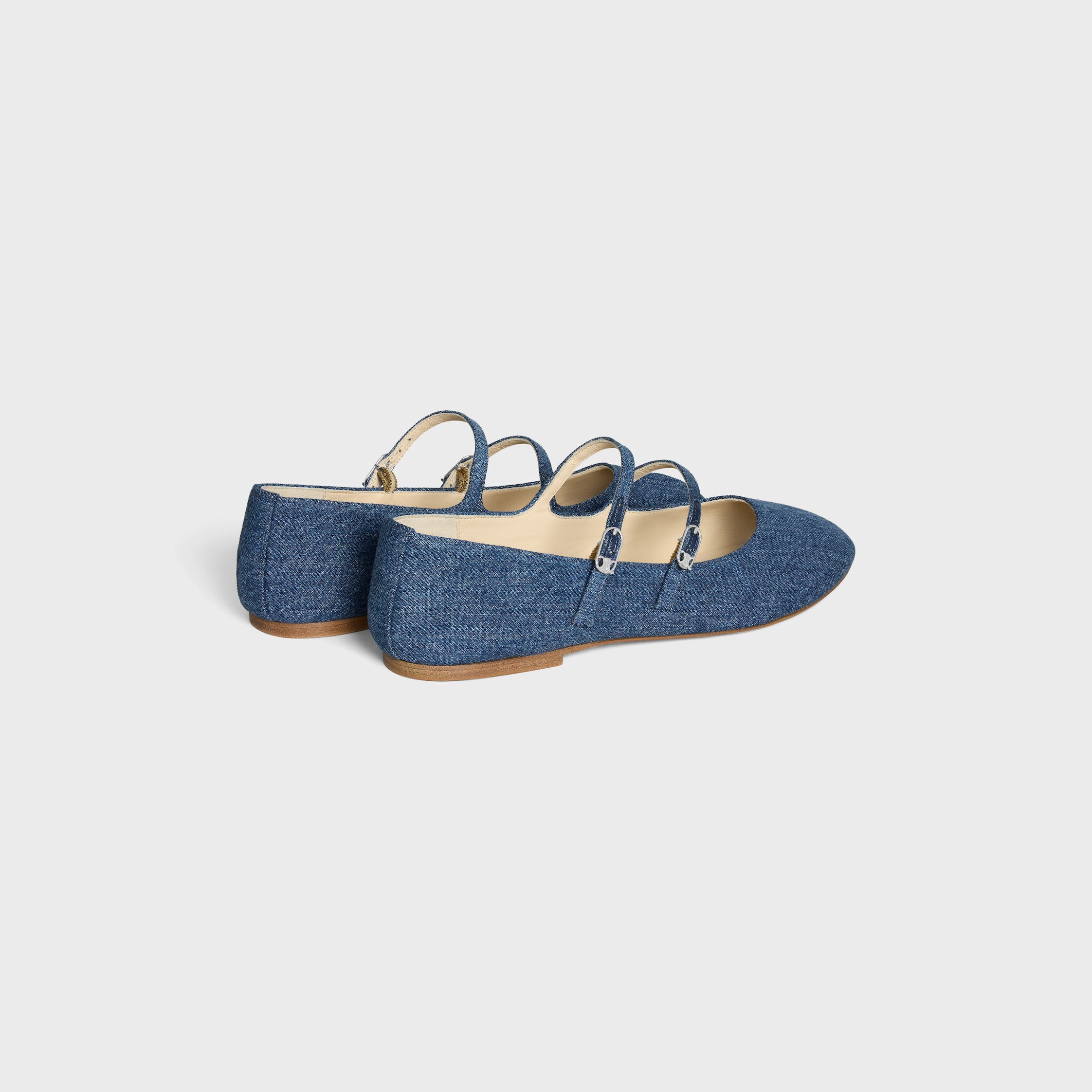 LES BALLERINES CELINE DOUBLE STRAP IN DENIM - 3