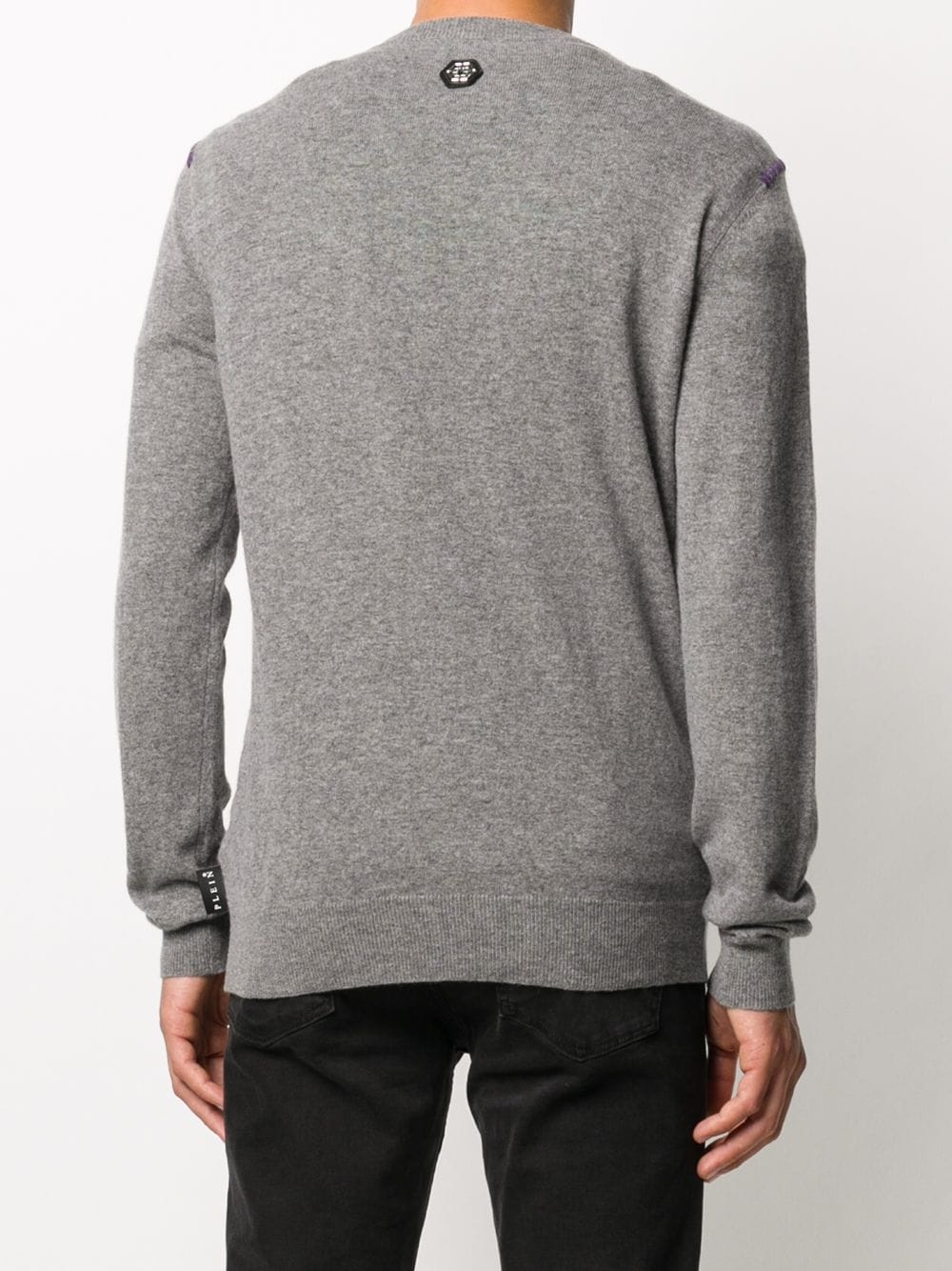 embroidered crew neck jumper - 4