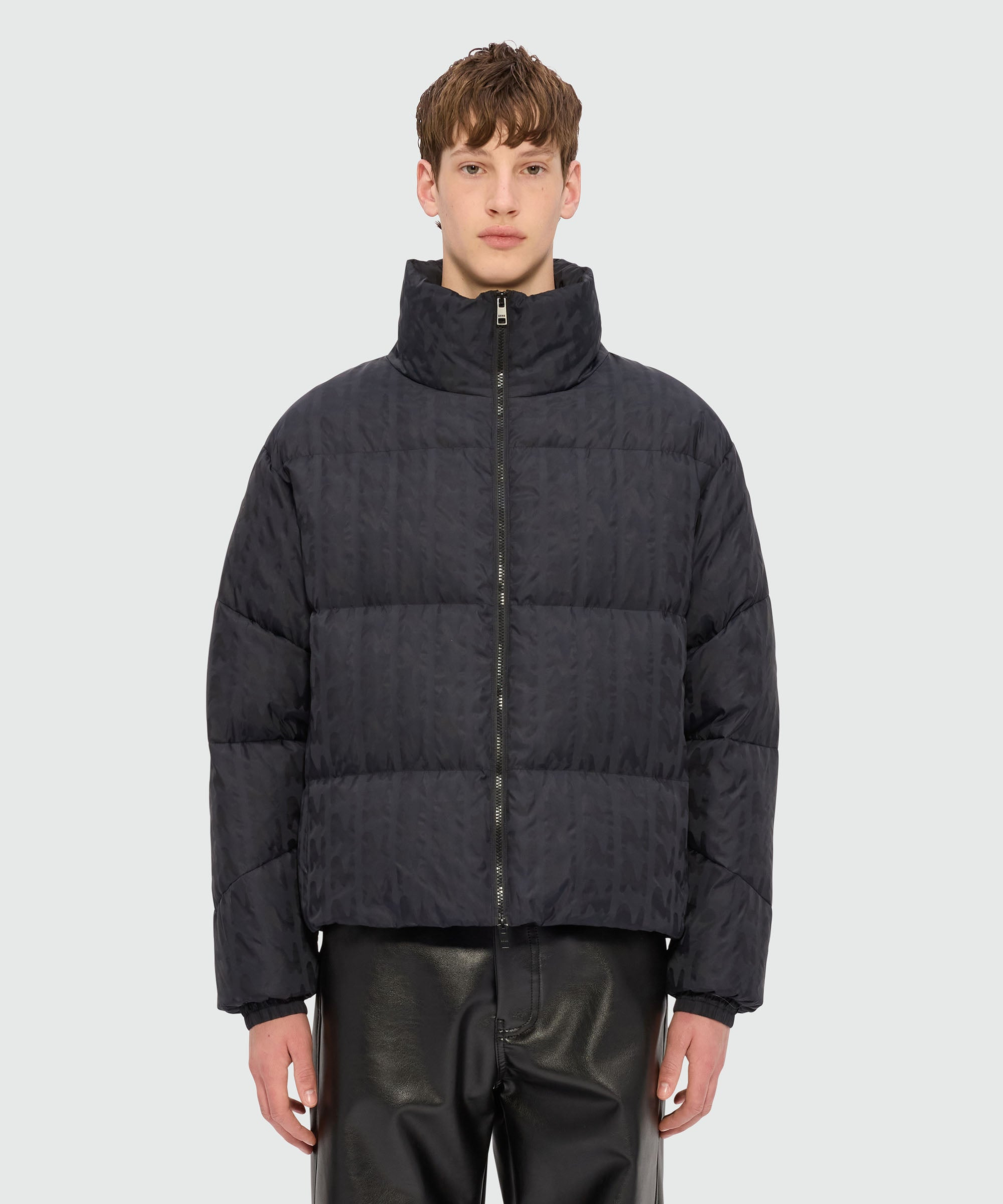"TheMwave" black jacquard nylon down jacket - 2