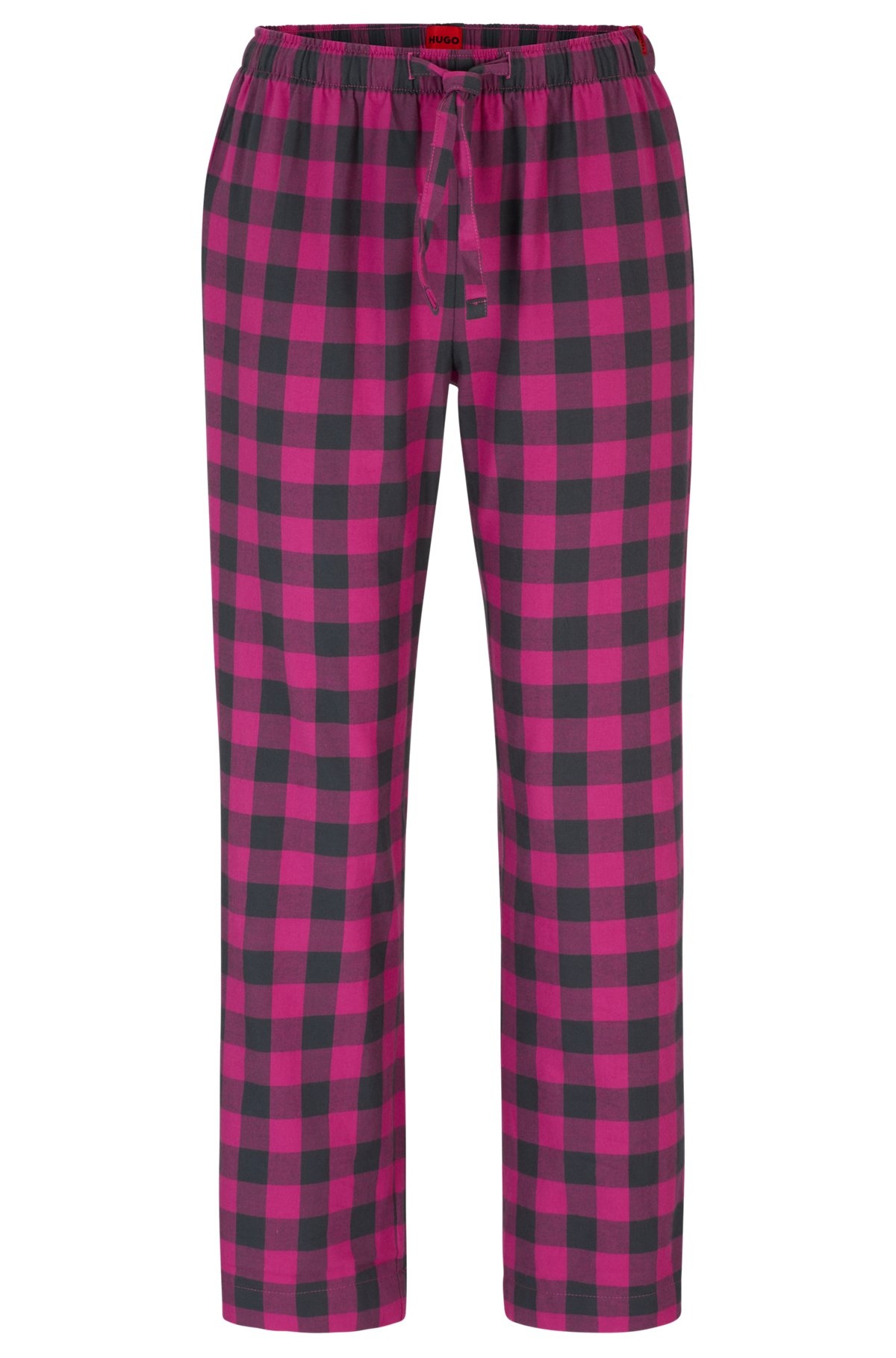 DRAWSTRING PAJAMA BOTTOMS IN CHECKED COTTON FLANNEL - 1