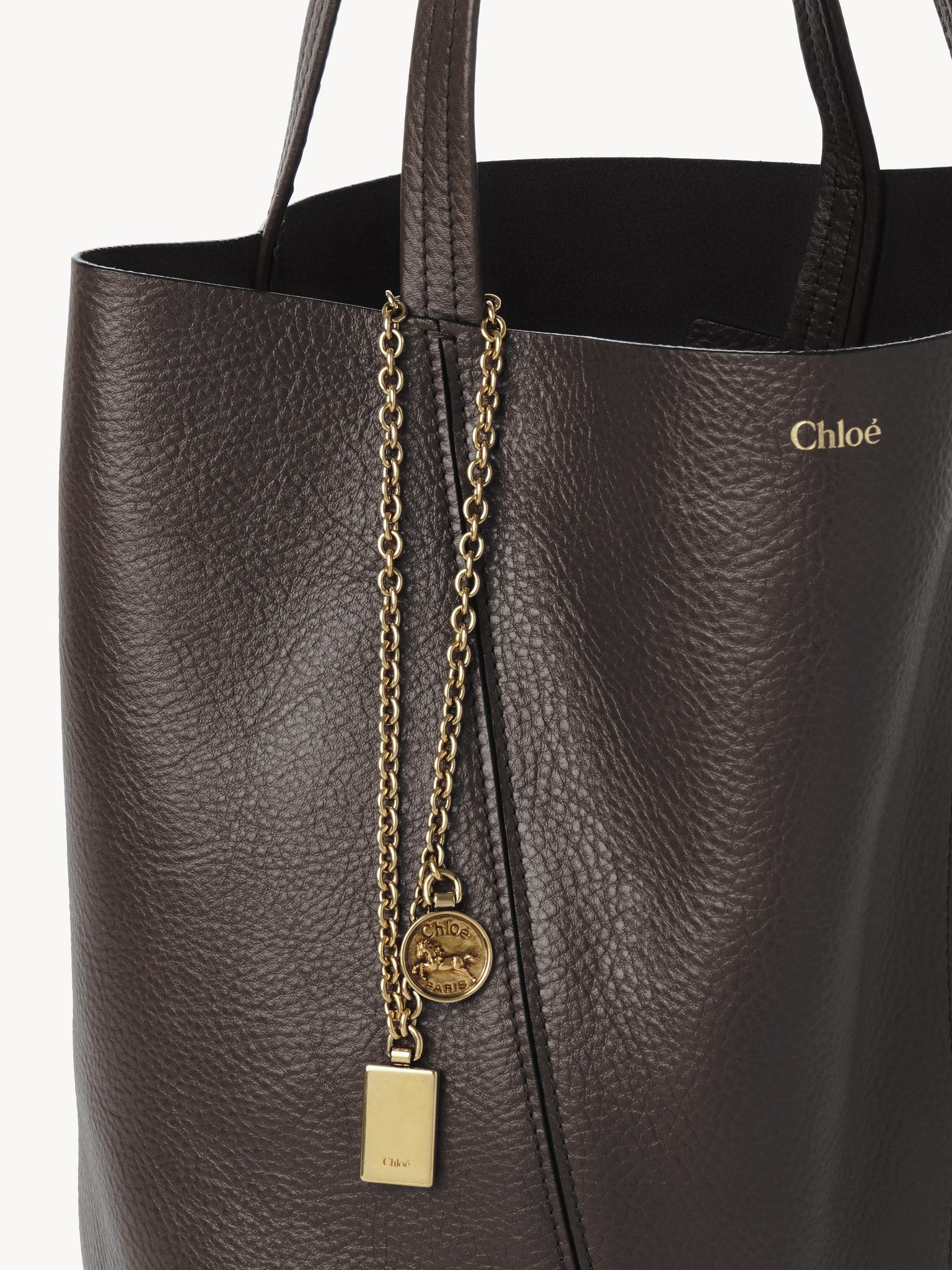 CHLOÉ SPIN TOTE BAG IN GRAINED LEATHER - 5