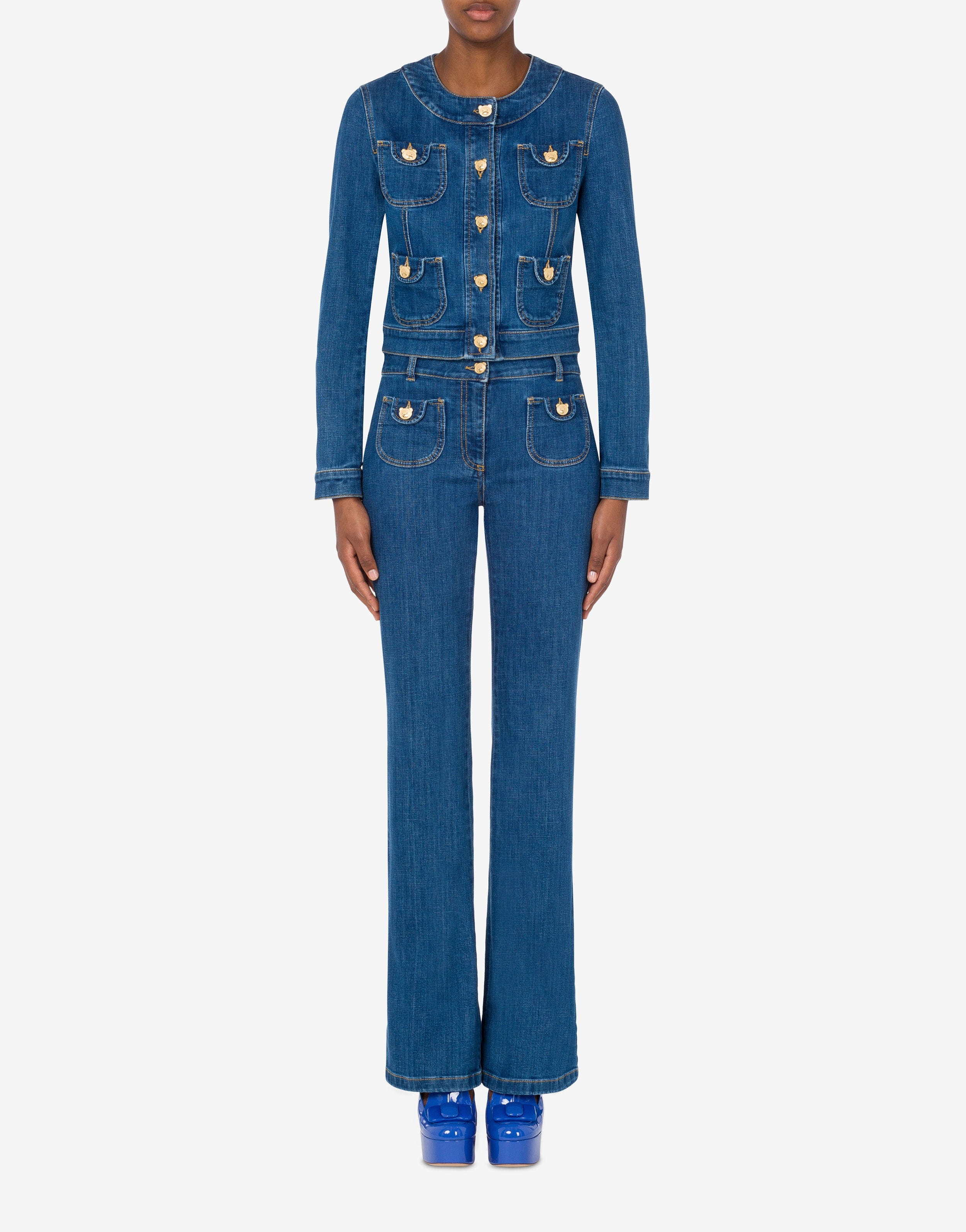 TEDDY BUTTONS STRETCH DENIM JACKET - 2
