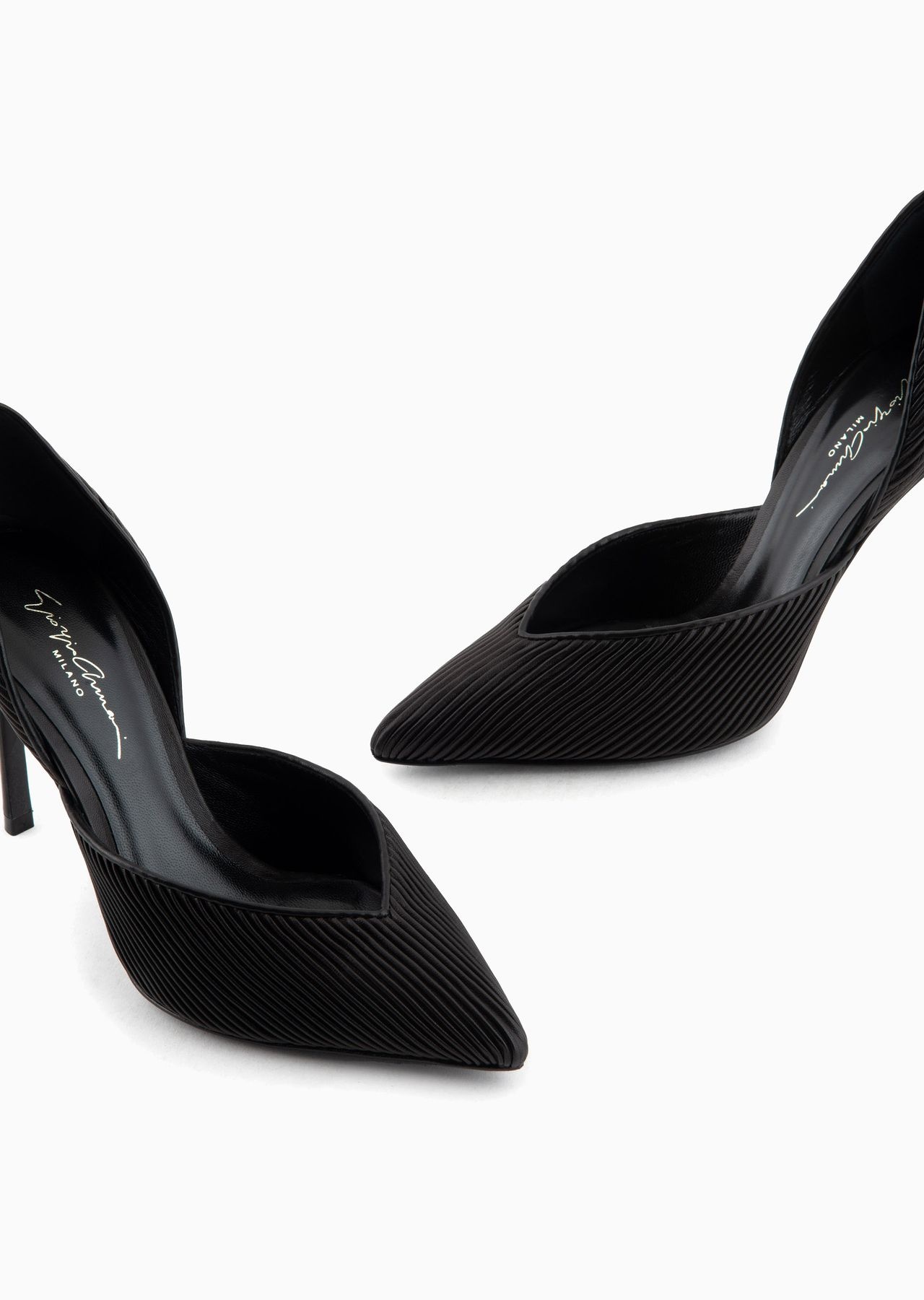 Pleated nappa-leather court shoes with heel - 5