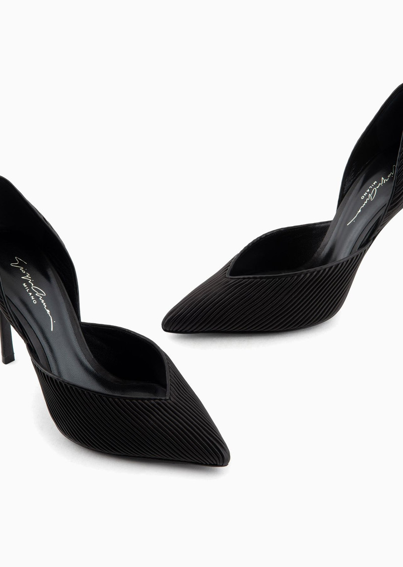 Pleated nappa-leather court shoes with heel 5