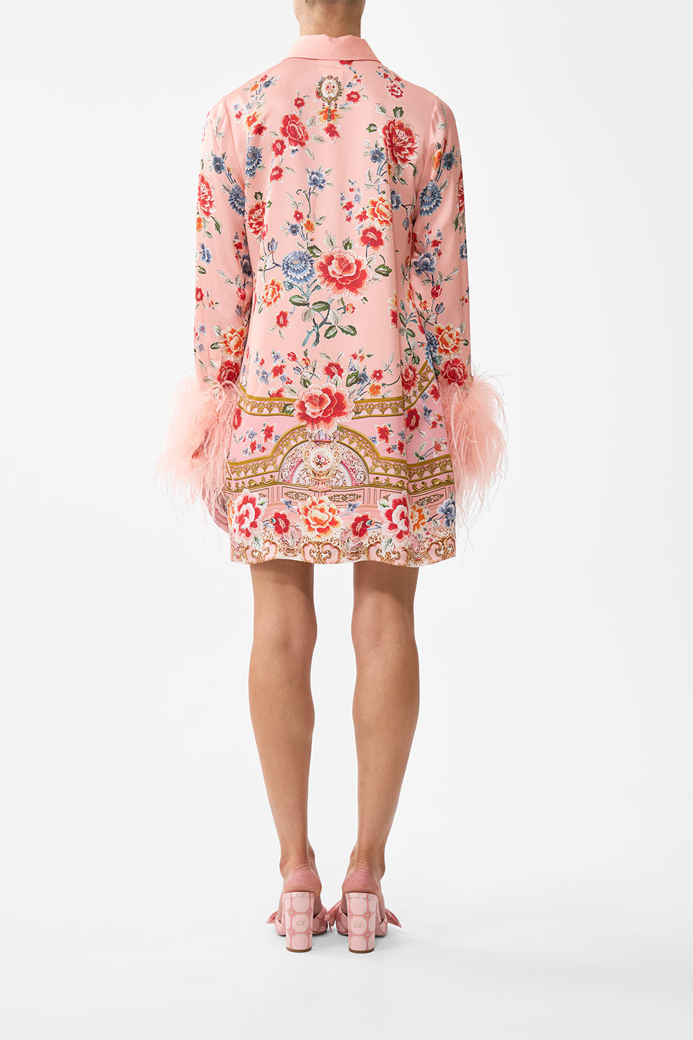 MINI SHIRT DRESS WITH FEATHERS - 3