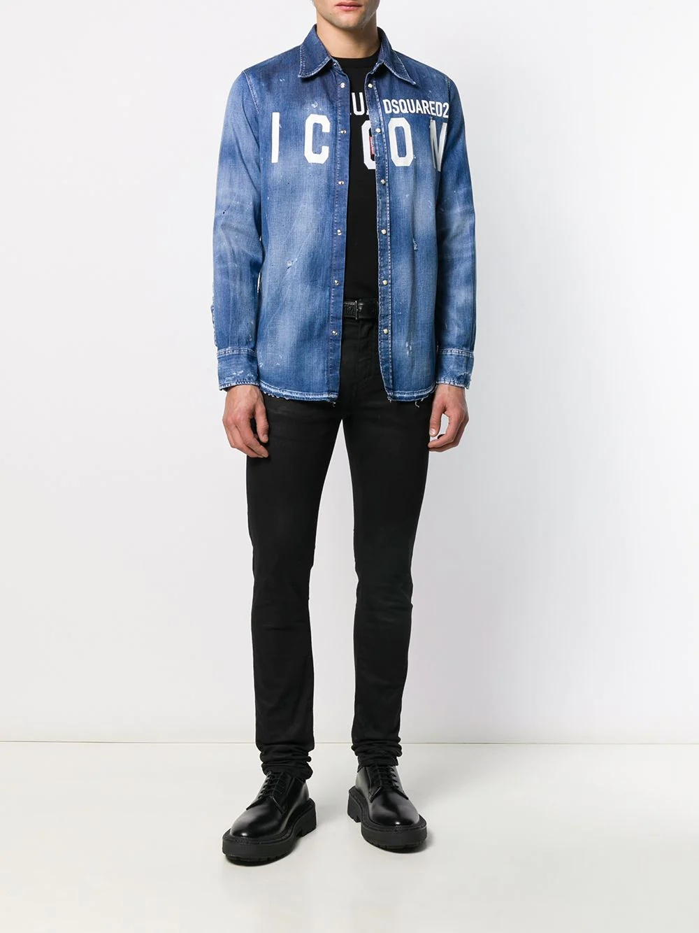 ICON logo denim shirt - 2