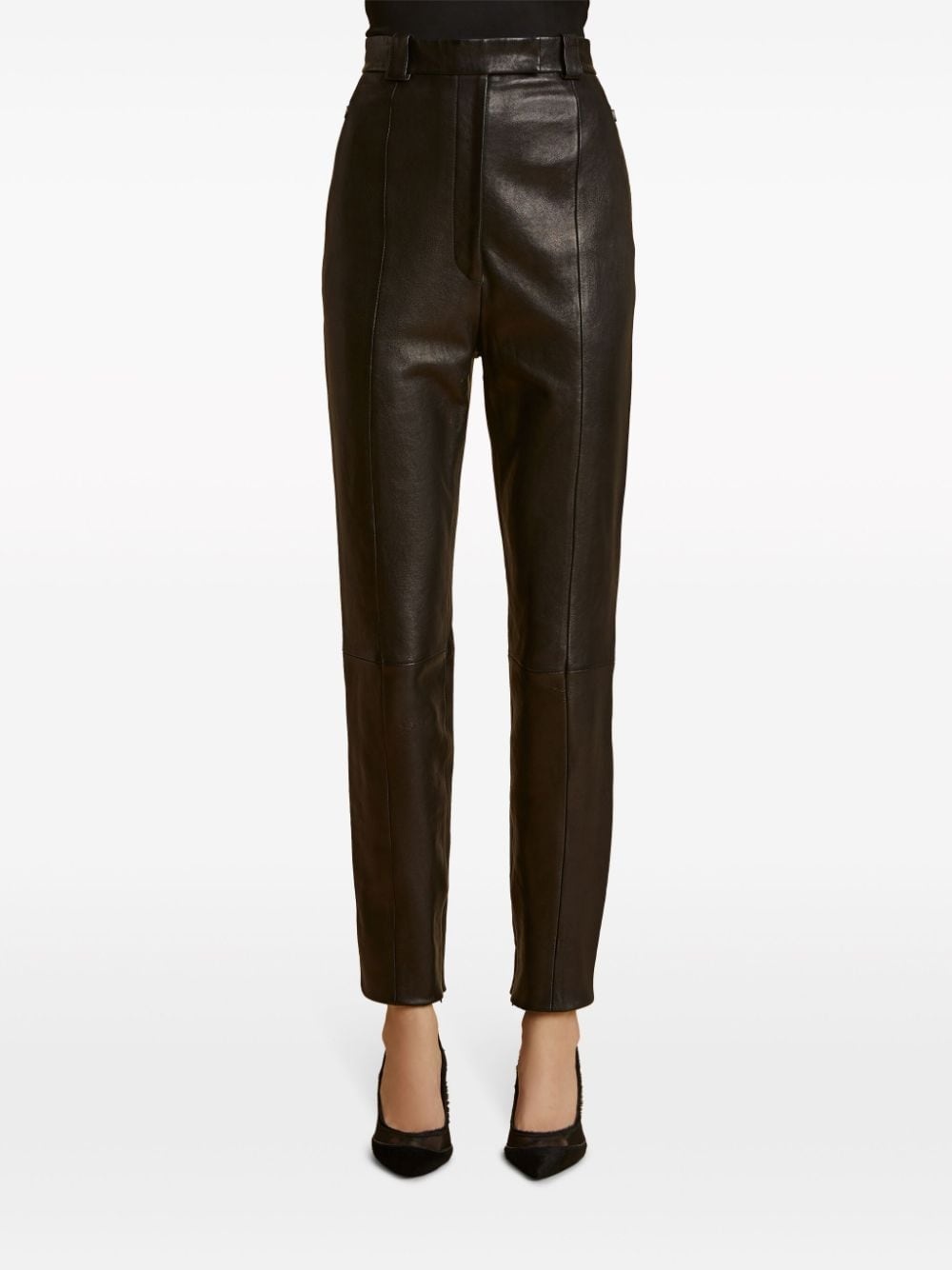 Waylin pintucked high-waisted trousers - 3