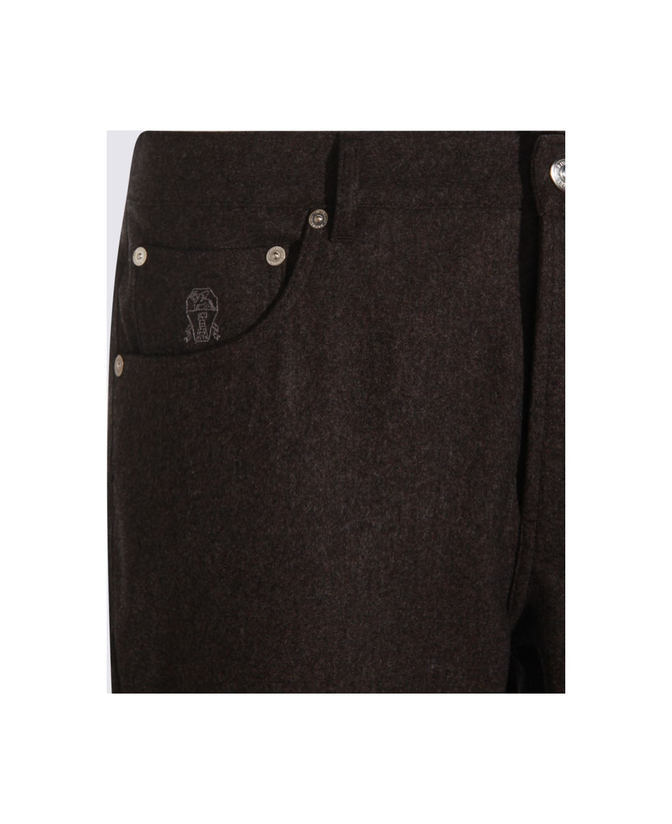 Brown Cotton Pants - 3