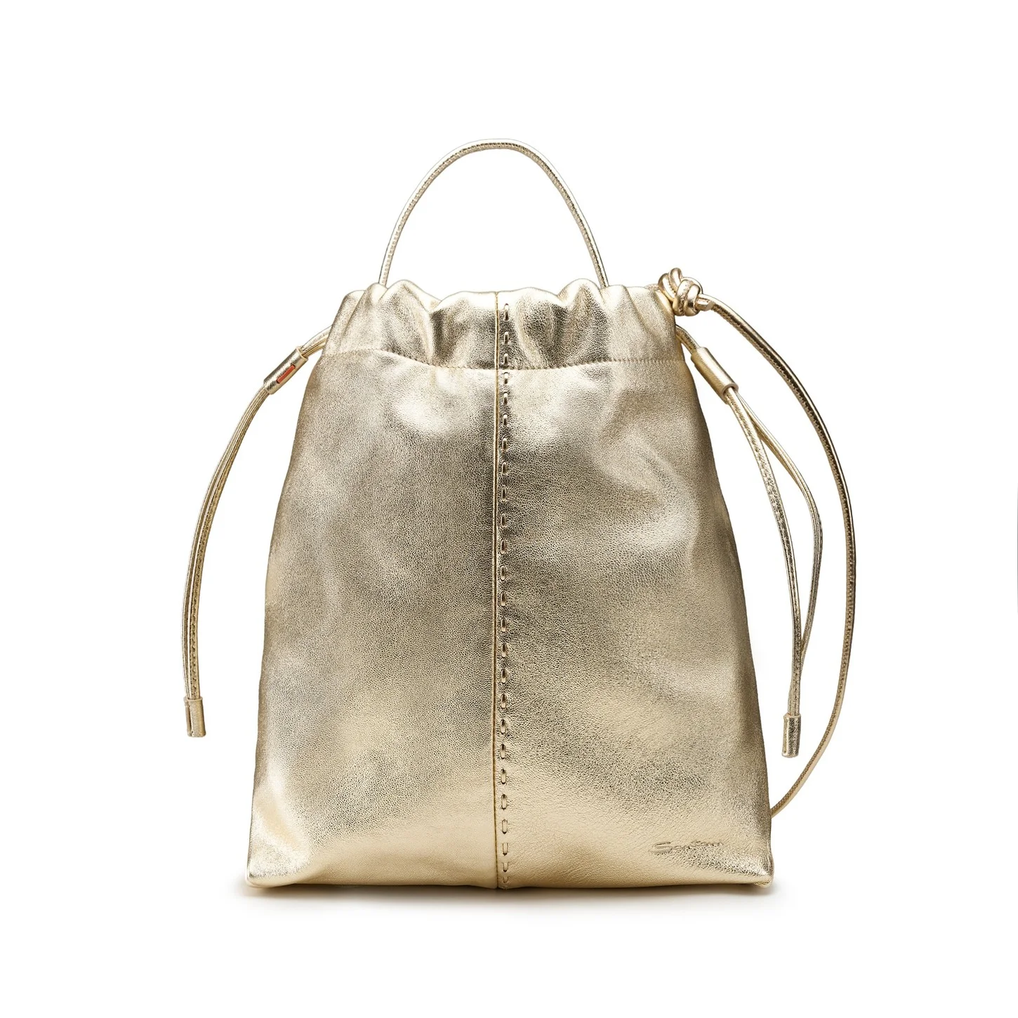 Gold leather crossbody bag - 1