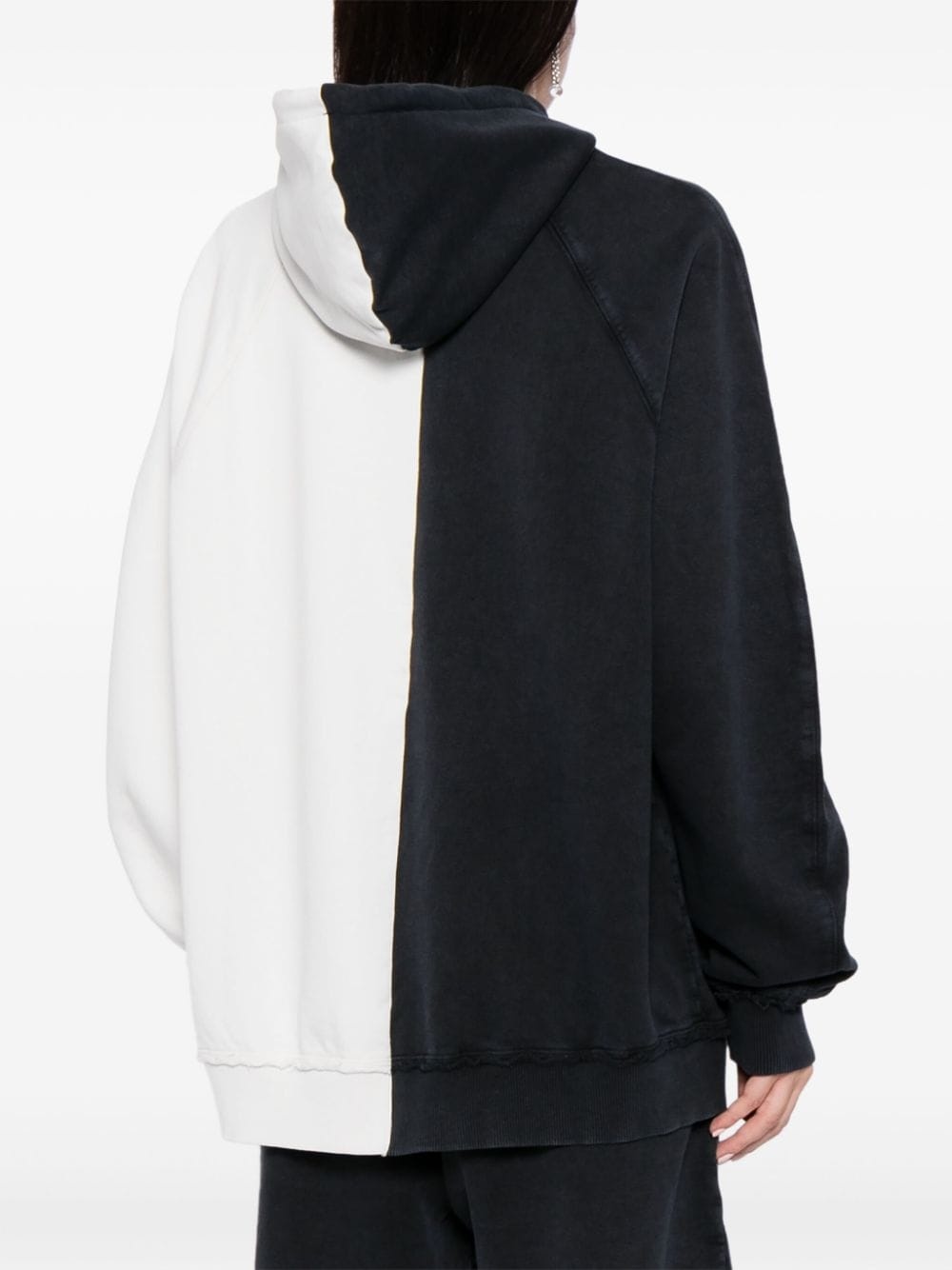 colour-block cotton hoodie - 4