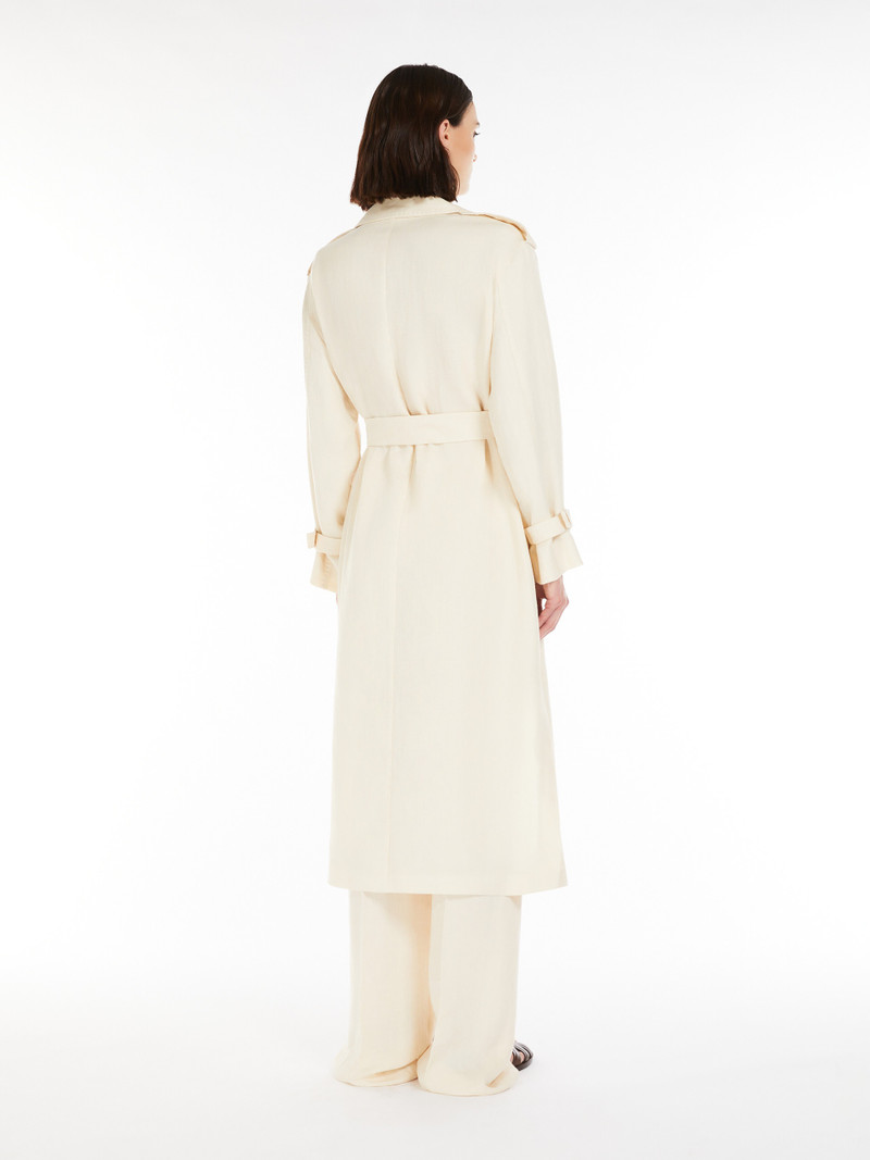 VIESTE Linen twill trench coat 4