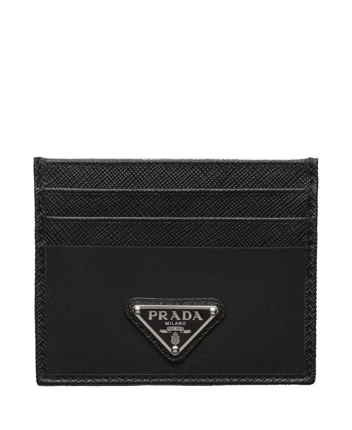 Re-Nylon and Saffiano Leather Card Holder - 1