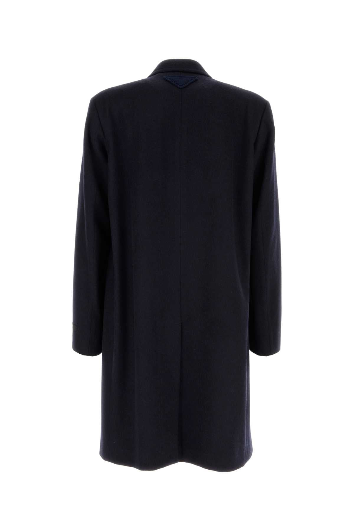 Prada Men Midnight Blue Wool Coat - 2