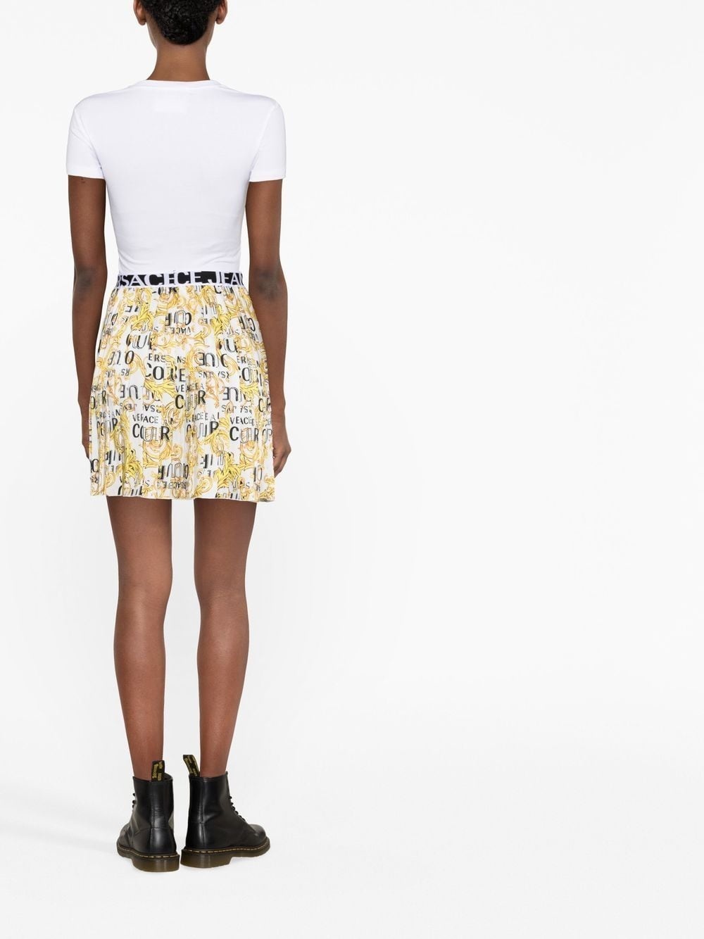 baroque-print pleated skirt - 4
