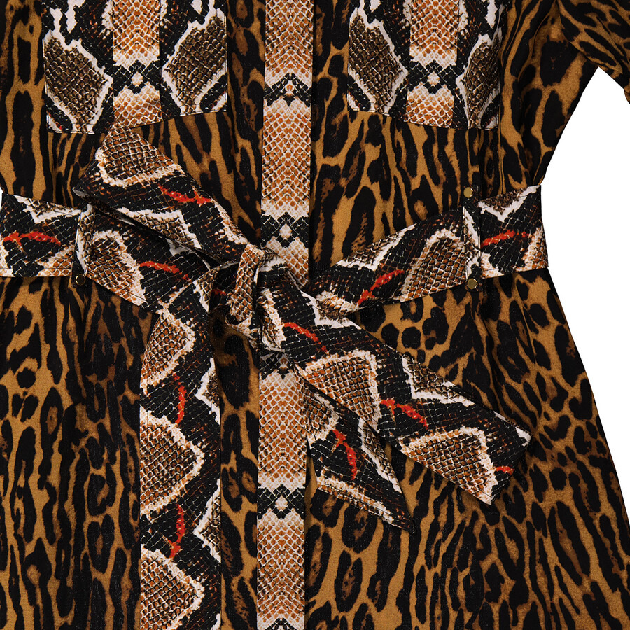 Burberry Ladies Animal Print Shirt-style Dress - 8