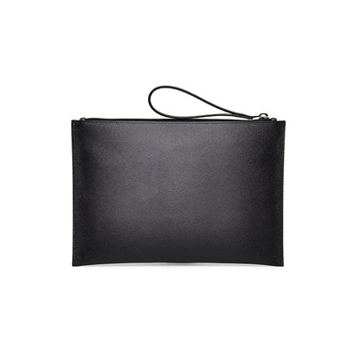 Santoni Grey saffiano leather pouch outlook