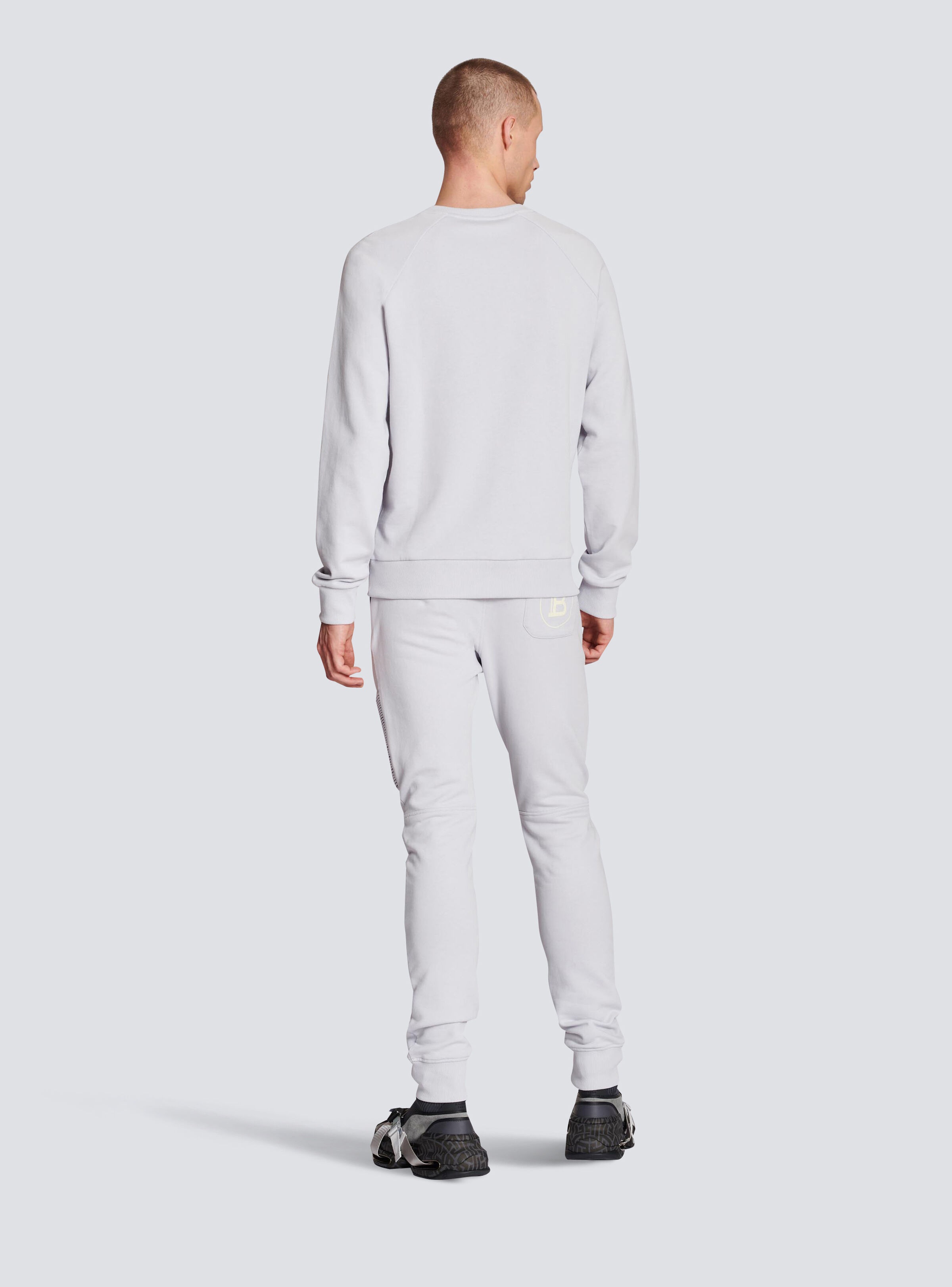 Cotton printed Balmain logo sweatshirt - 4